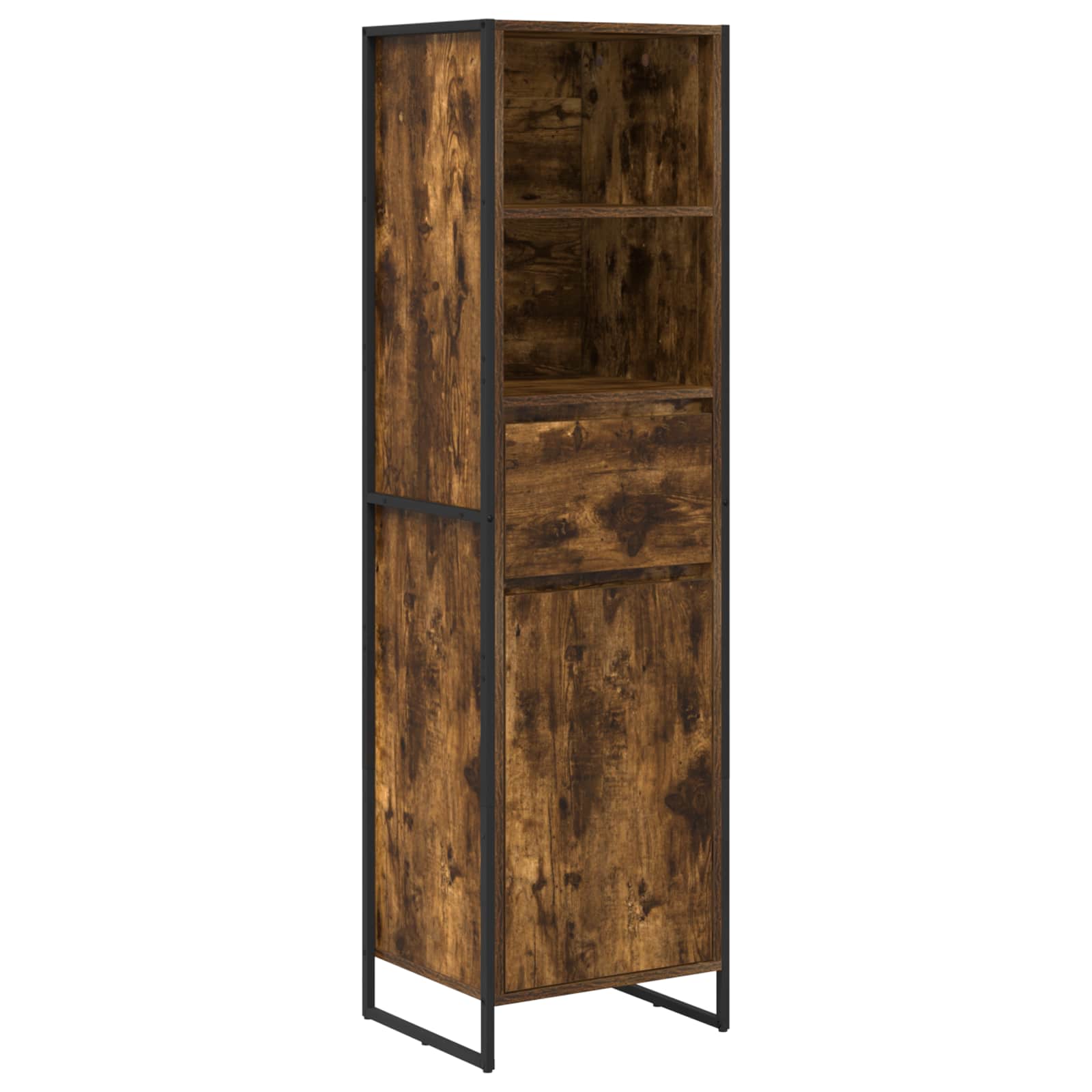 Boekenkast met lade Rook Eik 43 x 36 x 150.5 cm Bewerkt hout is nu te koop bij PeponiXL, paradijselijk wonen!