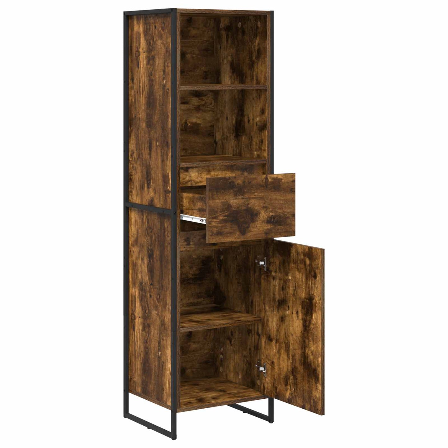 Boekenkast met lade Rook Eik 43 x 36 x 150.5 cm Bewerkt hout is nu te koop bij PeponiXL, paradijselijk wonen!