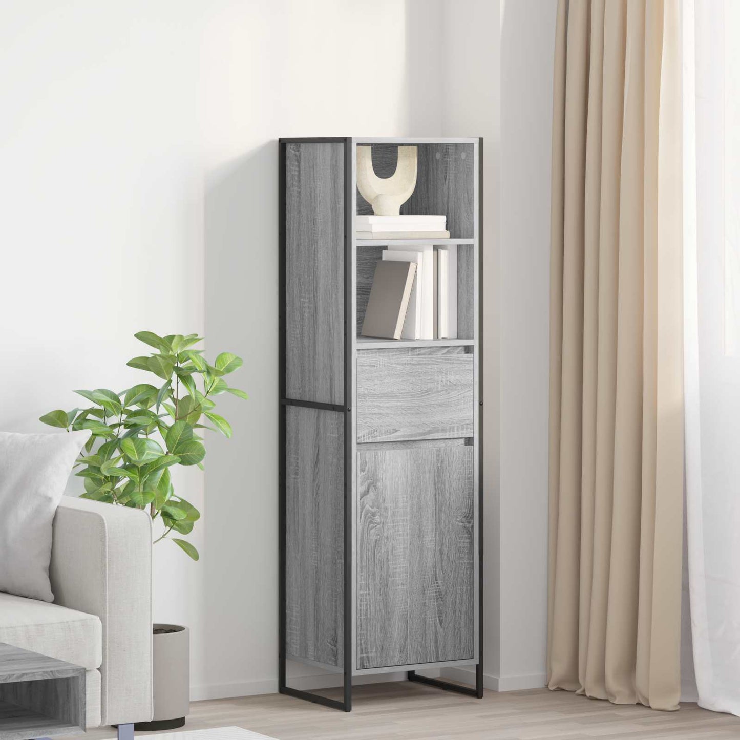 Boekenkast Grijs Sonoma 43 x 36 x 150.5 cm Bewerkt hout is nu te koop bij PeponiXL, paradijselijk wonen!