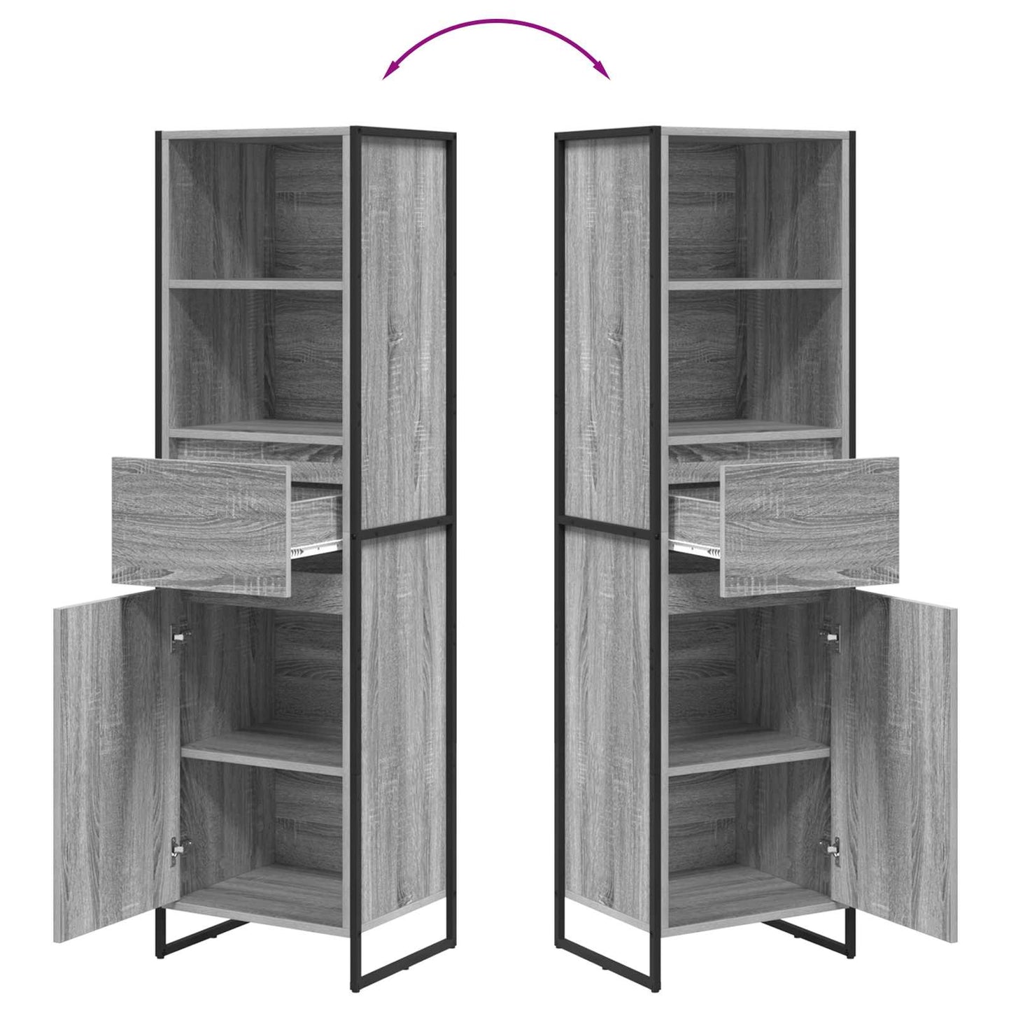 Boekenkast Grijs Sonoma 43 x 36 x 150.5 cm Bewerkt hout is nu te koop bij PeponiXL, paradijselijk wonen!