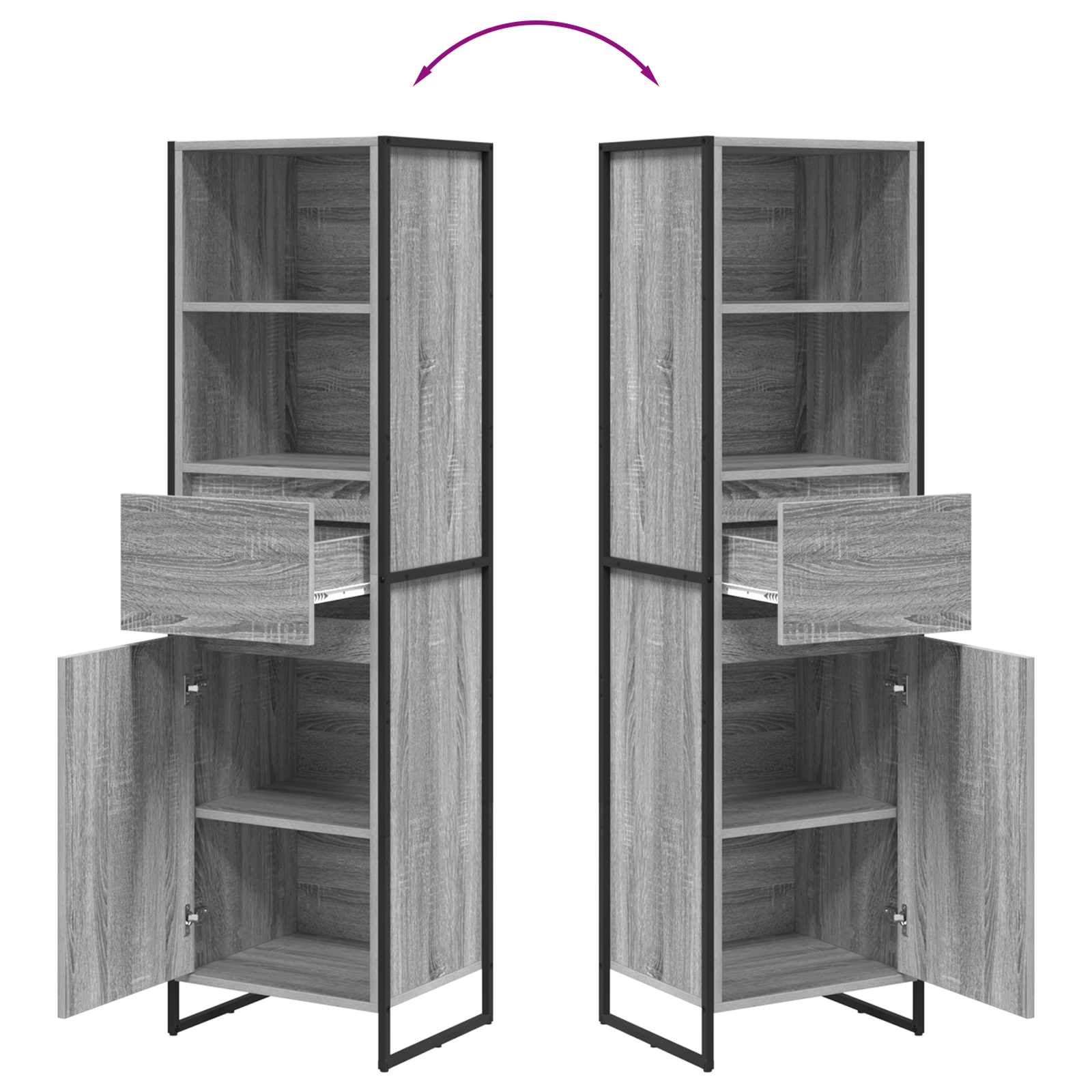 Boekenkast Grijs Sonoma 43 x 36 x 150.5 cm Bewerkt hout is nu te koop bij PeponiXL, paradijselijk wonen!