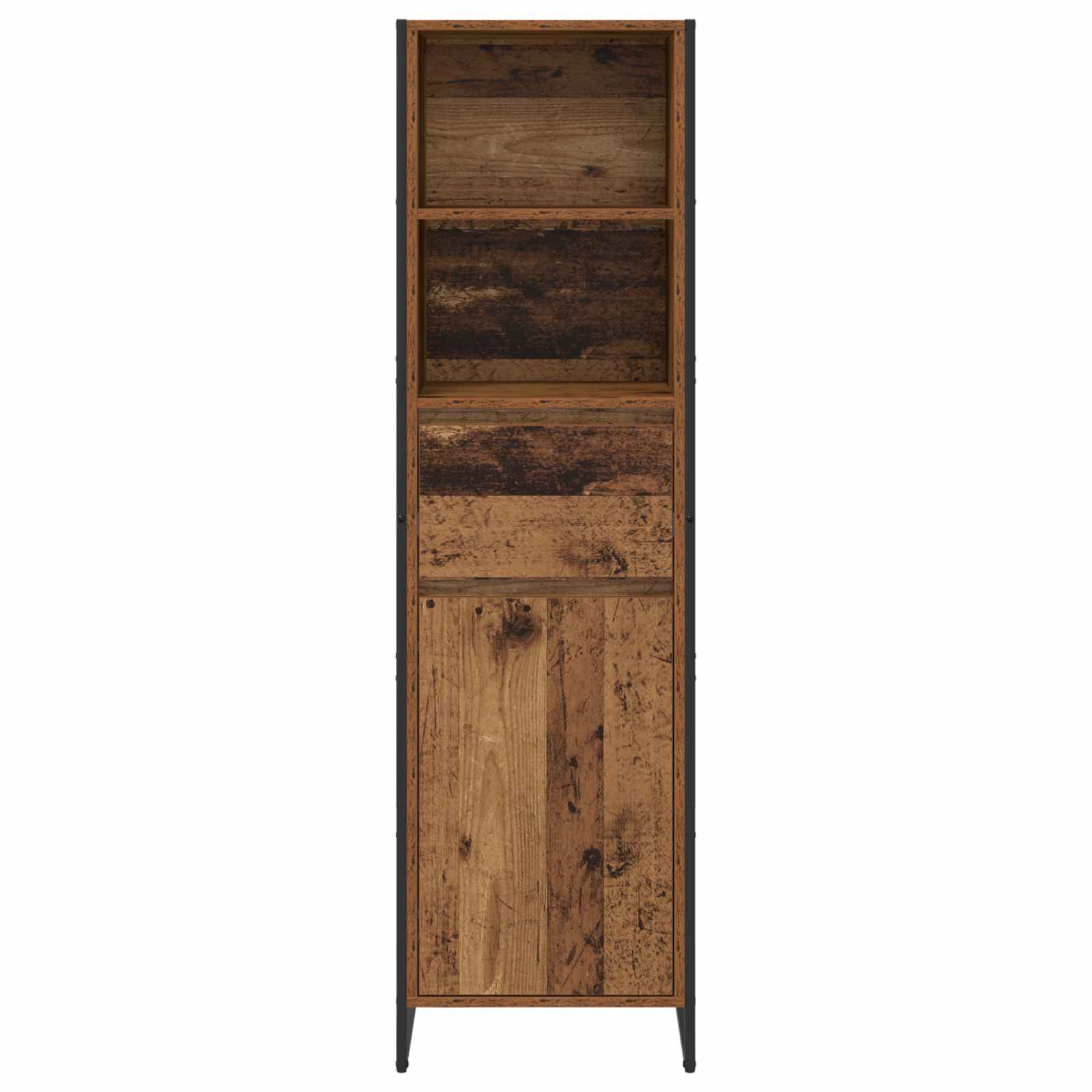 Boekenkast met lade Oud Hout 43 x 36 x 150.5 cm Bewerkt hout is nu te koop bij PeponiXL, paradijselijk wonen!