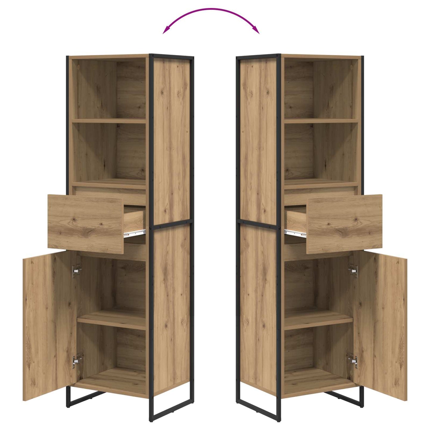 Boekenkast Ambachtelijk eiken 43 x 36 x 150.5 cm Bewerkt hout is nu te koop bij PeponiXL, paradijselijk wonen!