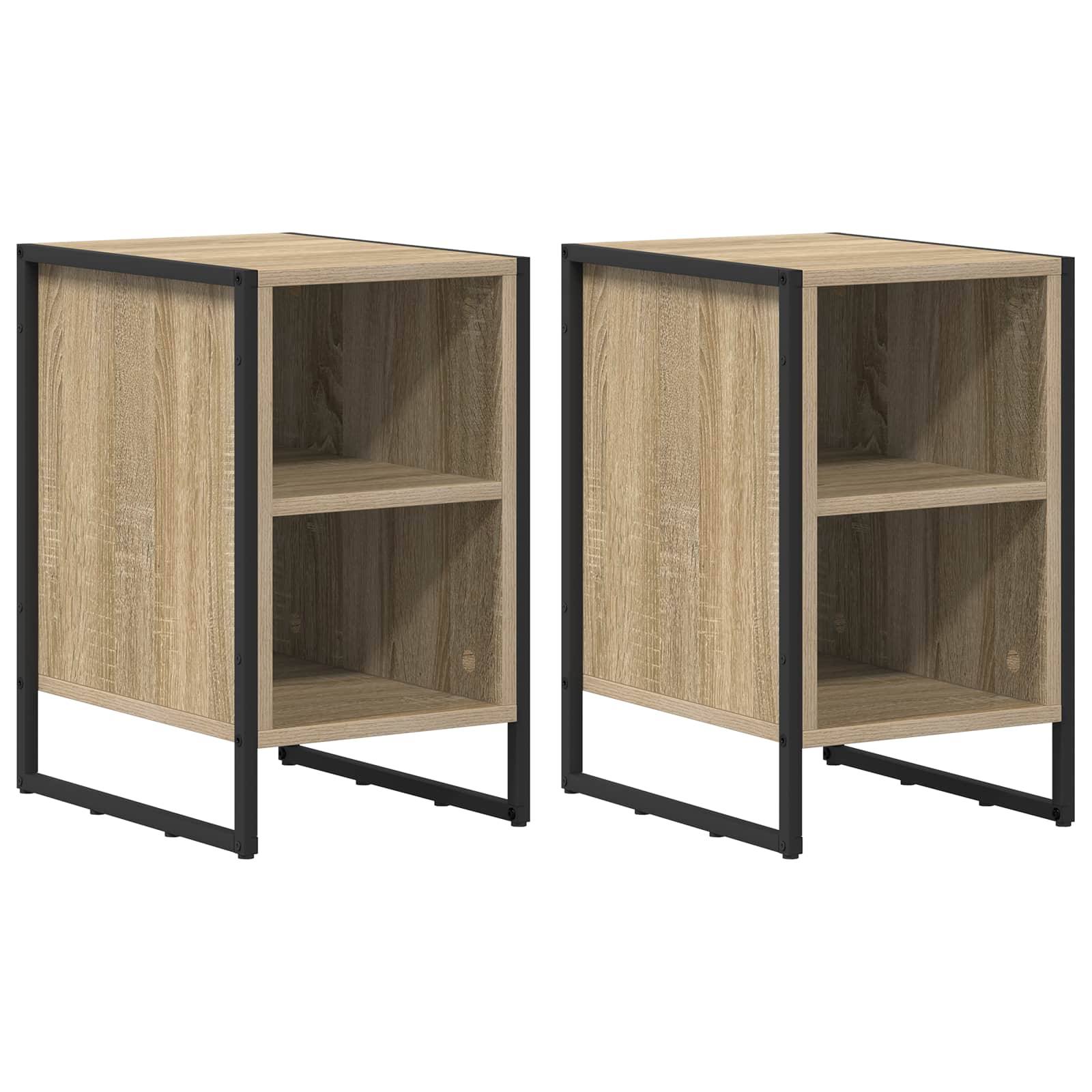 Nachtkastje 2 pcs Sonoma 39.5 x 30 x 50 cm Bewerkt hout is nu te koop bij PeponiXL, paradijselijk wonen!