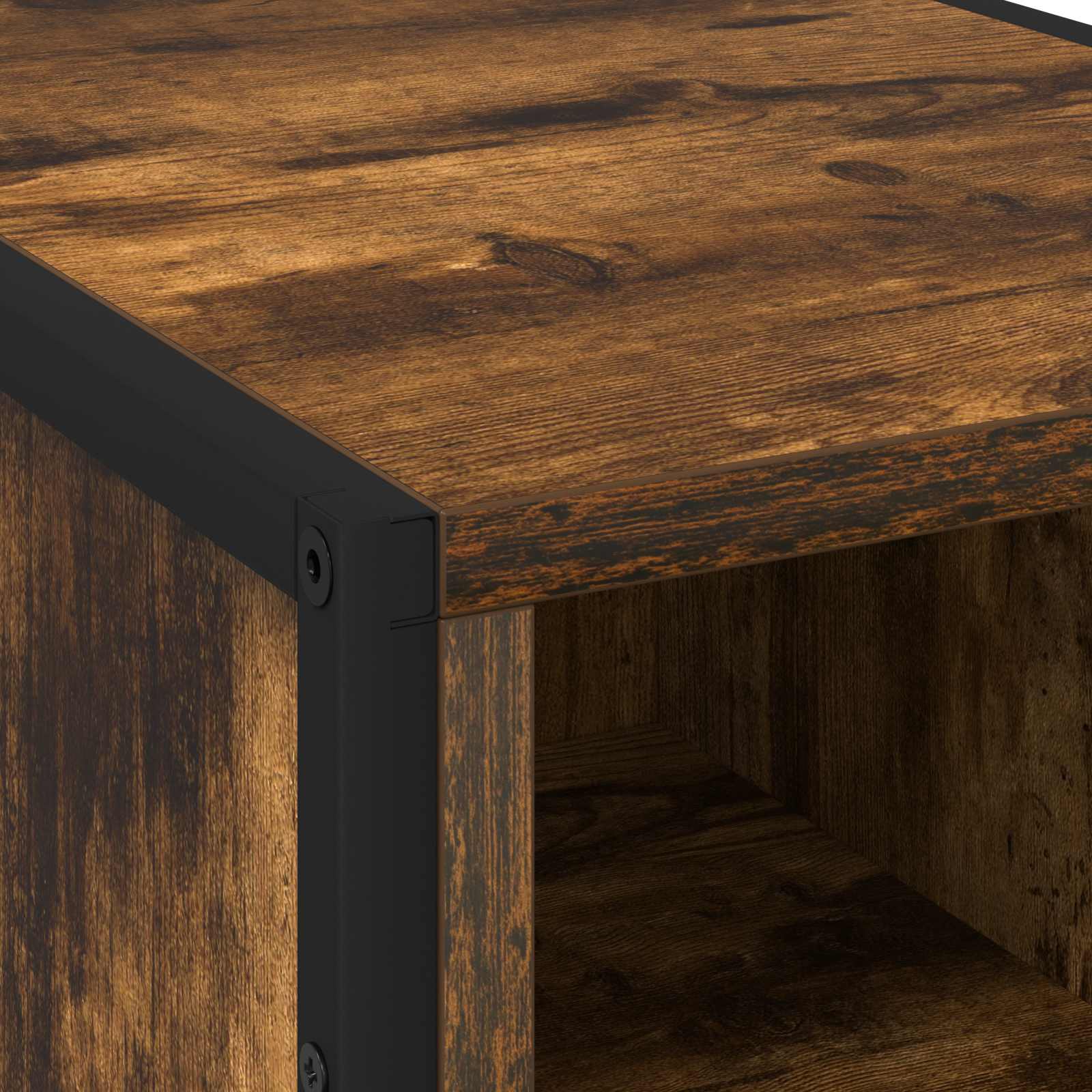 Nachtkastje Rook Eiken 39.5 x 30 x 50 cm Bewerkt hout is nu te koop bij PeponiXL, paradijselijk wonen!