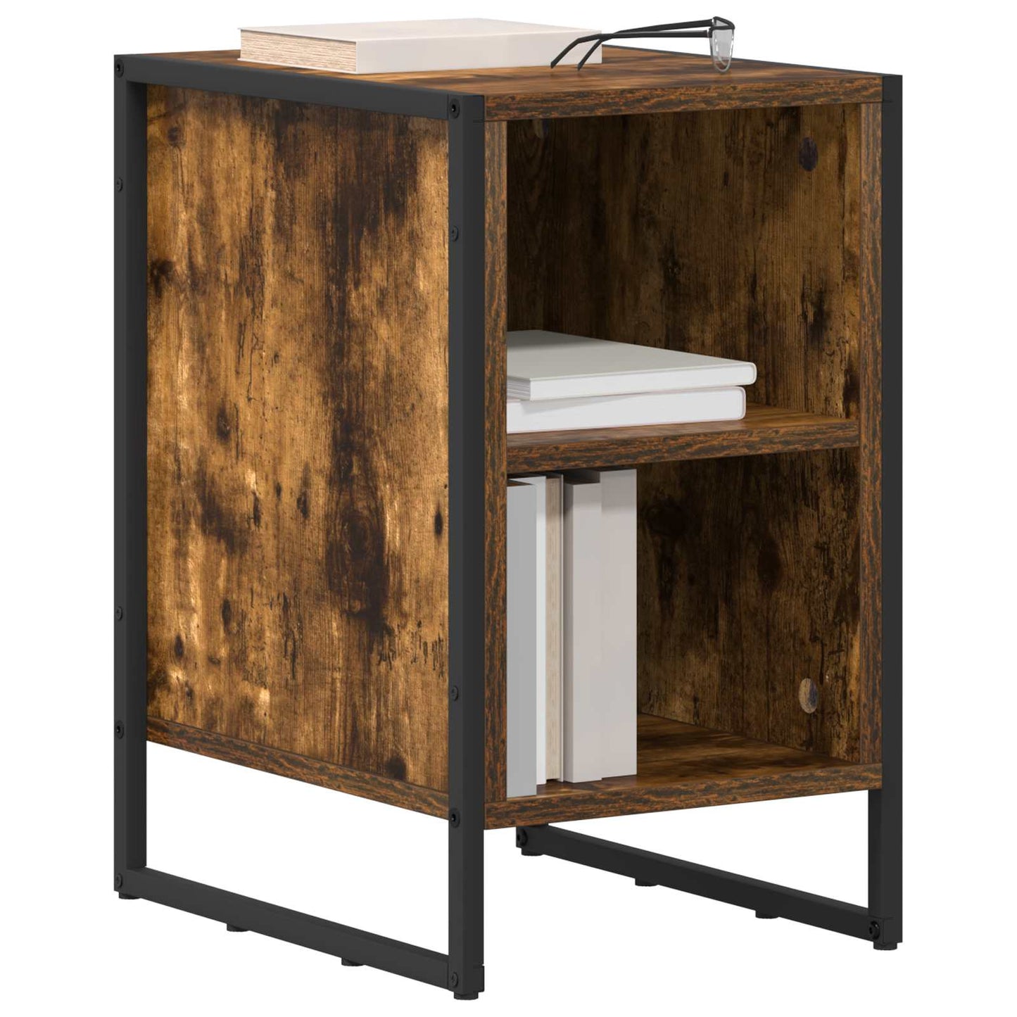 Nachtkastje 2 pcs Rook Eiken 39.5 x 30 x 50 cm Bewerkt hout is nu te koop bij PeponiXL, paradijselijk wonen!