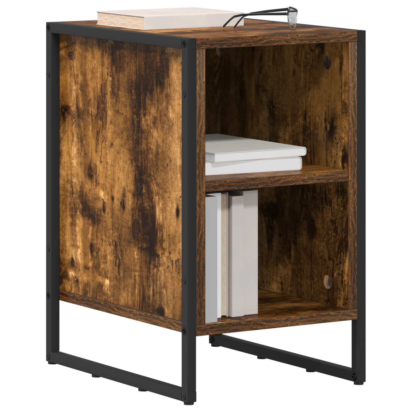 Nachtkastje 2 pcs Rook Eiken 39.5 x 30 x 50 cm Bewerkt hout is nu te koop bij PeponiXL, paradijselijk wonen!