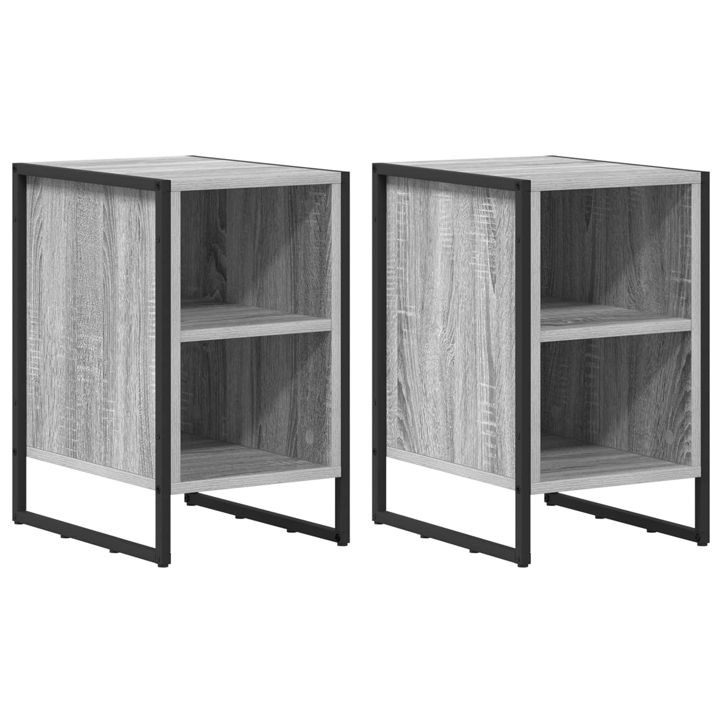 Nachtkastje 2 pcs Grijs Sonoma 39.5 x 30 x 50 cm Bewerkt hout is nu te koop bij PeponiXL, paradijselijk wonen!