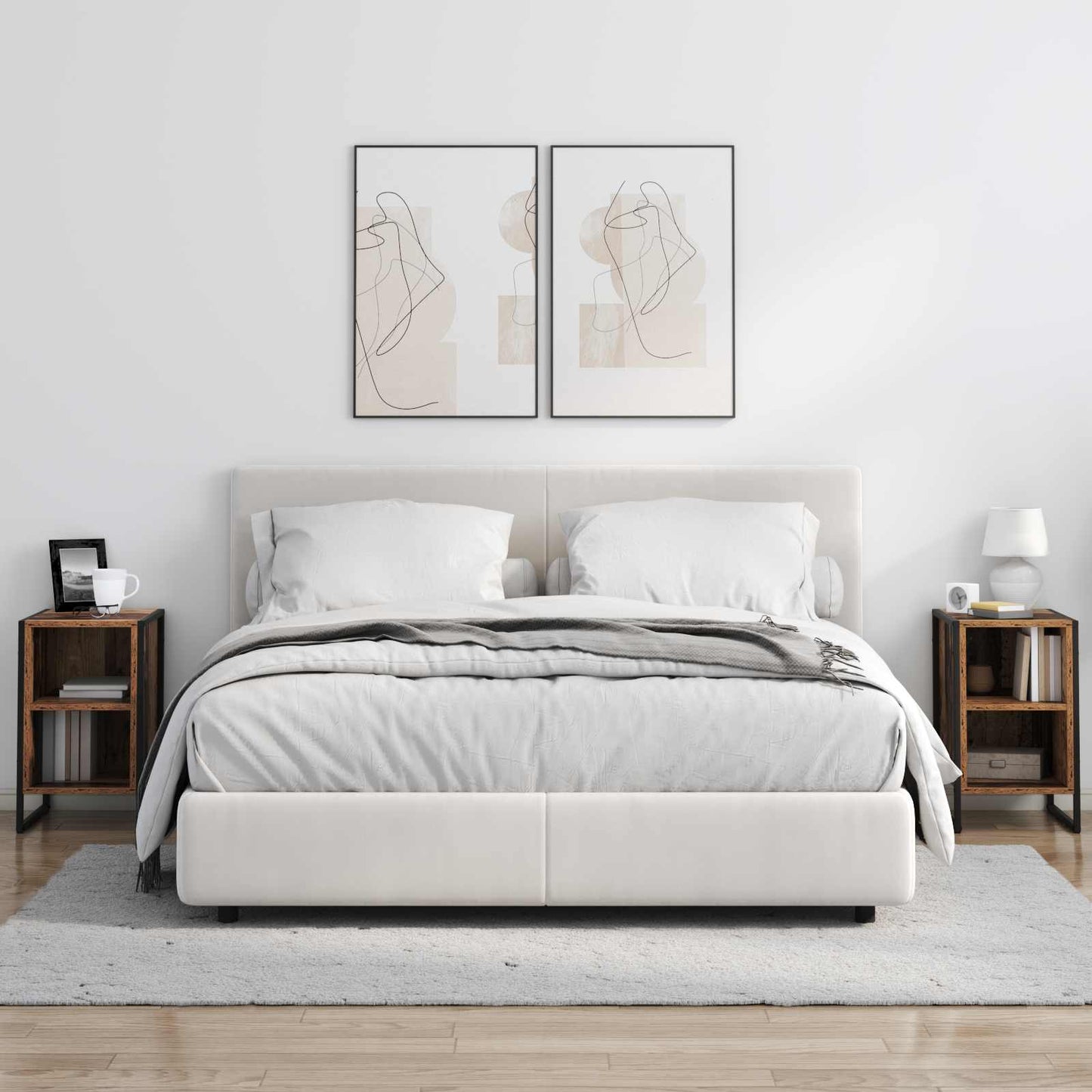 Nachtkastje 2 pcs Oud Hout 39.5 x 30 x 50 cm Bewerkt hout is nu te koop bij PeponiXL, paradijselijk wonen!