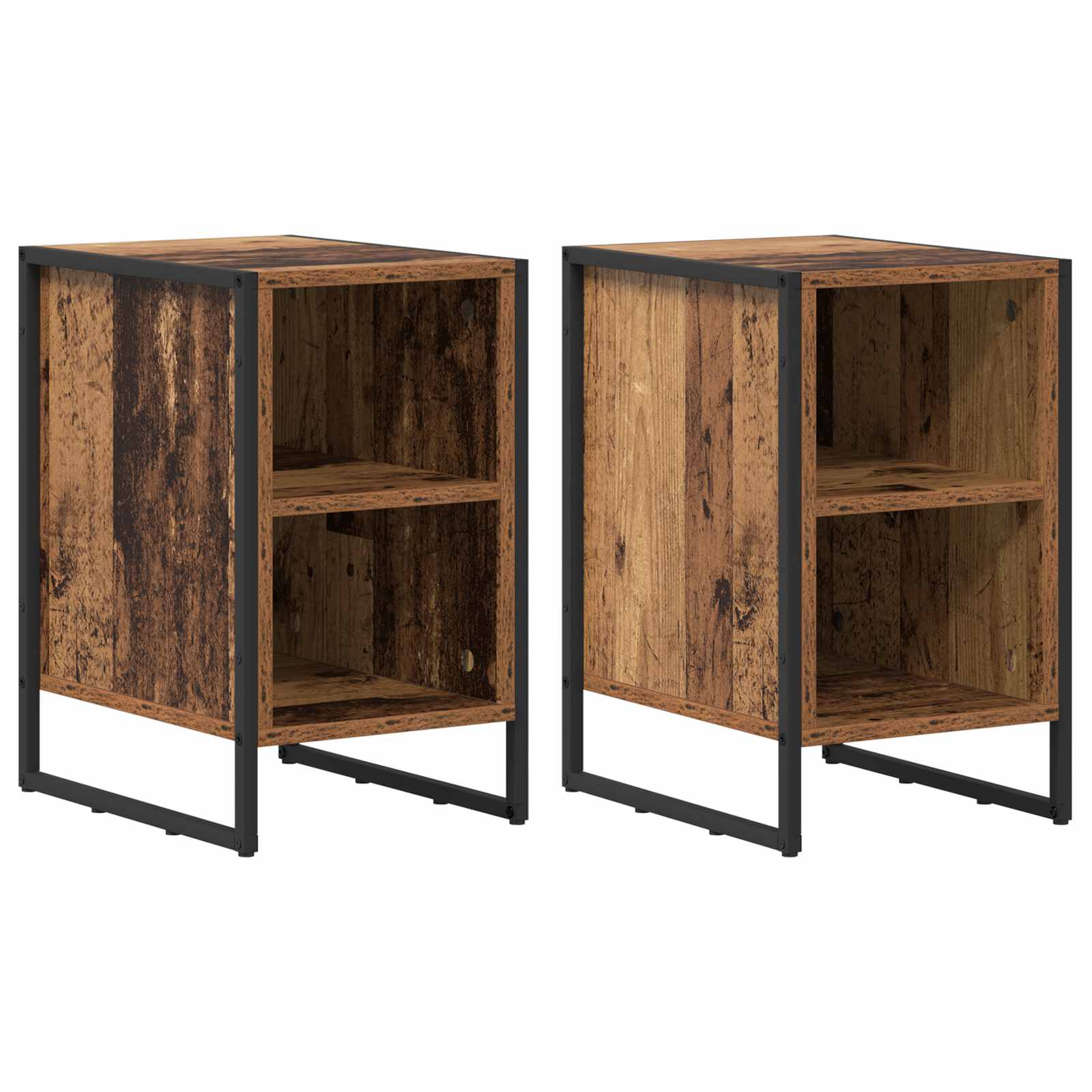 Nachtkastje 2 pcs Oud Hout 39.5 x 30 x 50 cm Bewerkt hout is nu te koop bij PeponiXL, paradijselijk wonen!