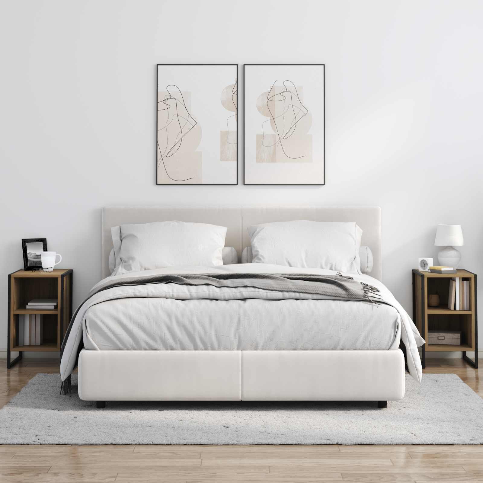 Nachtkastje Ambachtelijk eiken 39.5 x 30 x 50 cm Bewerkt hout is nu te koop bij PeponiXL, paradijselijk wonen!