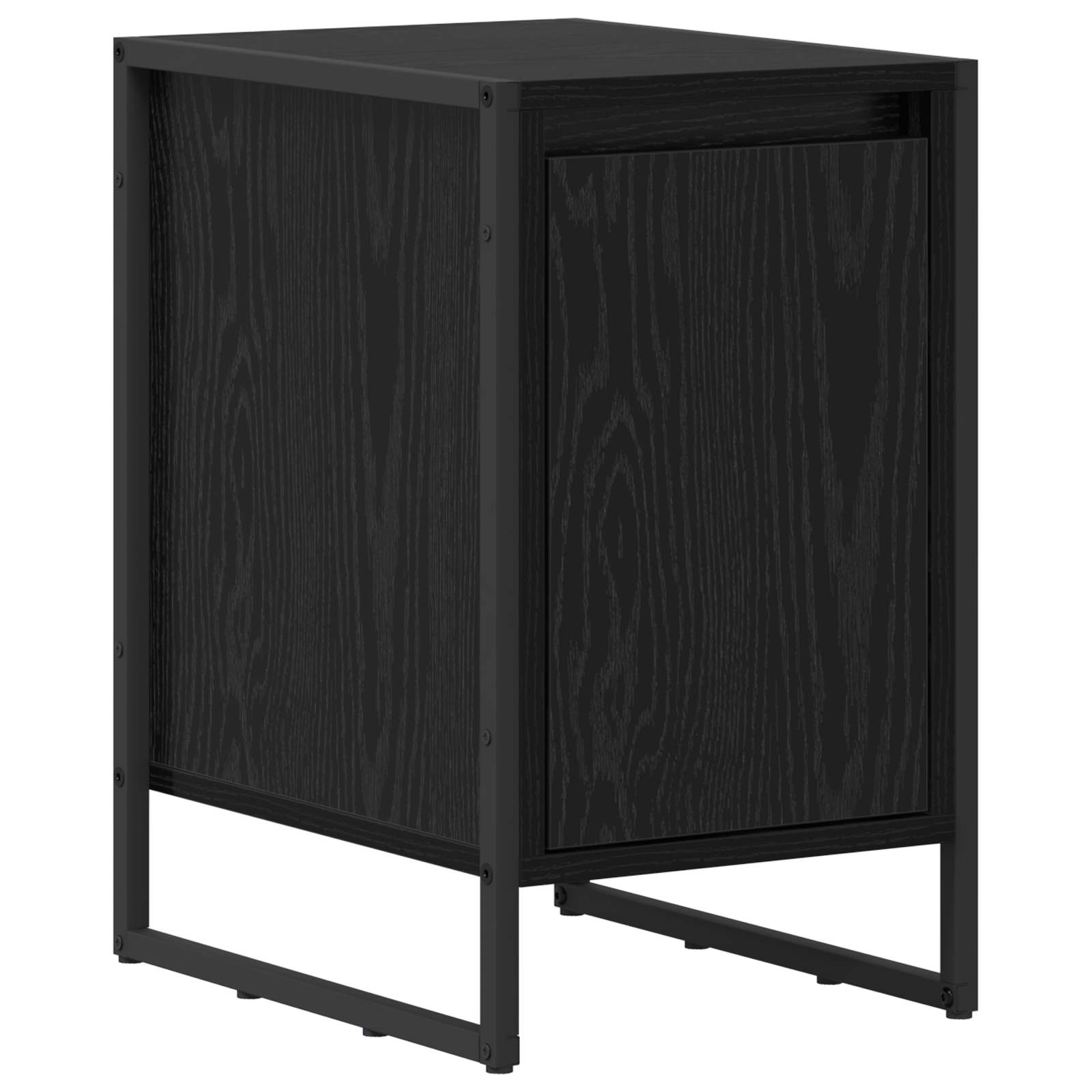 Nachtkastje 2 pcs Zwart Eiken 39,5 x 30 x 50 cm Bewerkt hout is nu te koop bij PeponiXL, paradijselijk wonen!