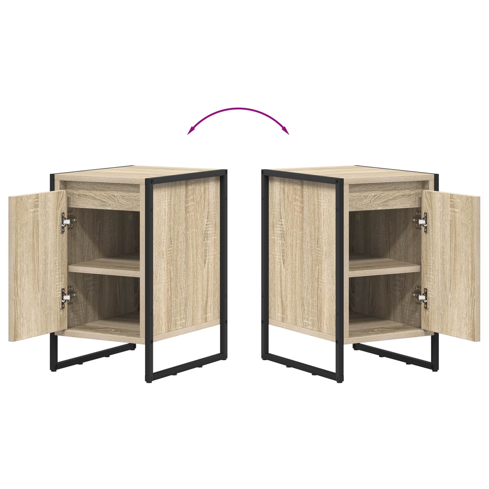 Nachtkastje Sonoma 39,5 x 30 x 50 cm Bewerkt hout is nu te koop bij PeponiXL, paradijselijk wonen!