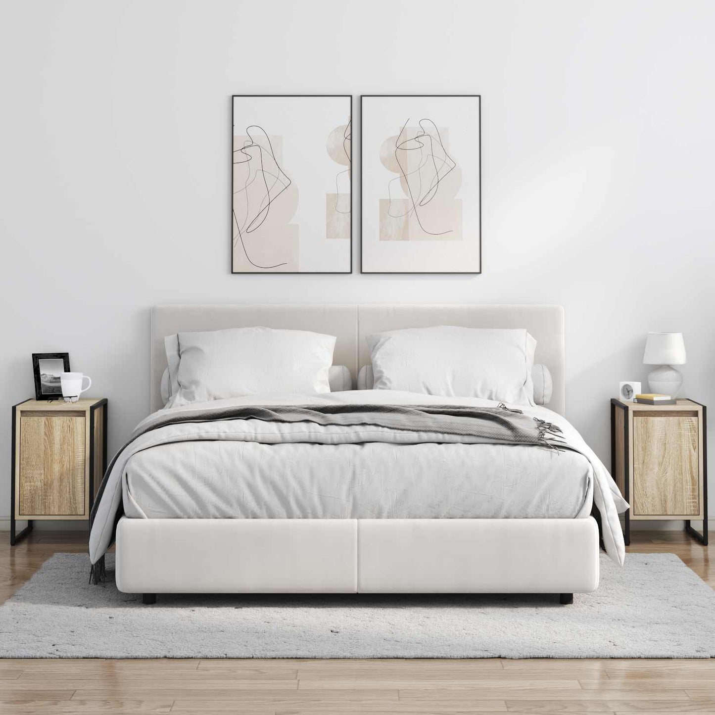 Nachtkastje 2 pcs Sonoma 39,5 x 30 x 50 cm Bewerkt hout is nu te koop bij PeponiXL, paradijselijk wonen!