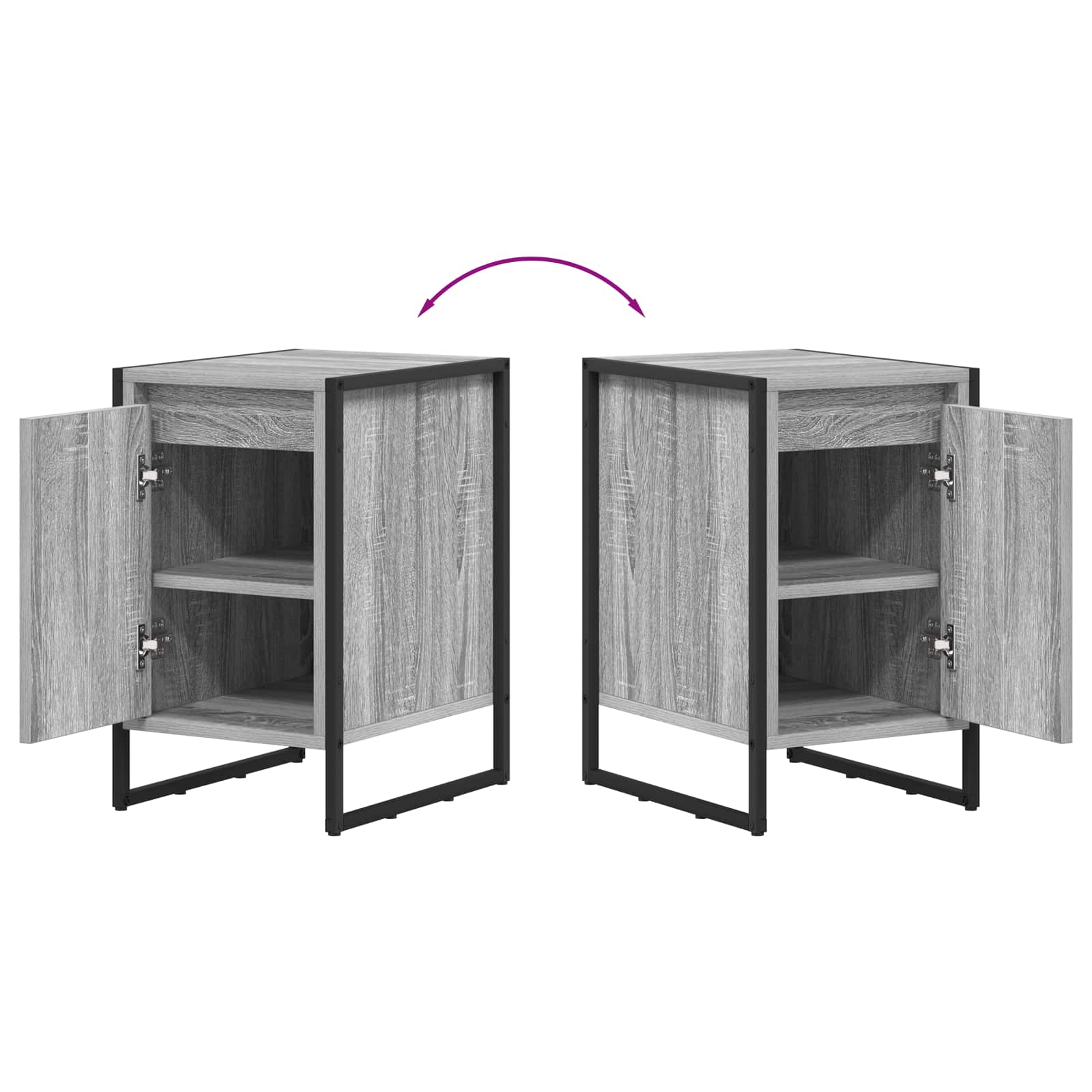 Nachtkastje Grijs Sonoma 39,5 x 30 x 50 cm Bewerkt hout is nu te koop bij PeponiXL, paradijselijk wonen!