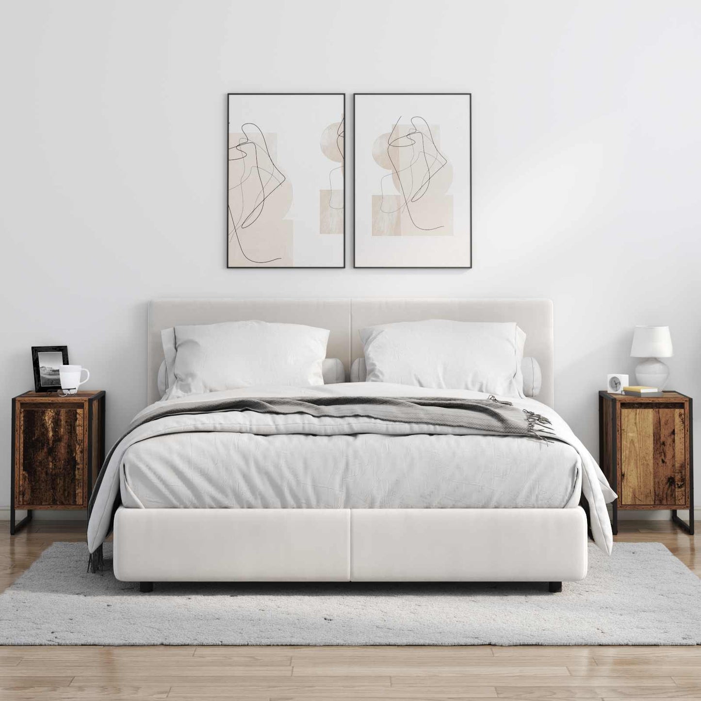 Nachtkastje 2 pcs Oud Hout 39,5 x 30 x 50 cm Bewerkt hout is nu te koop bij PeponiXL, paradijselijk wonen!