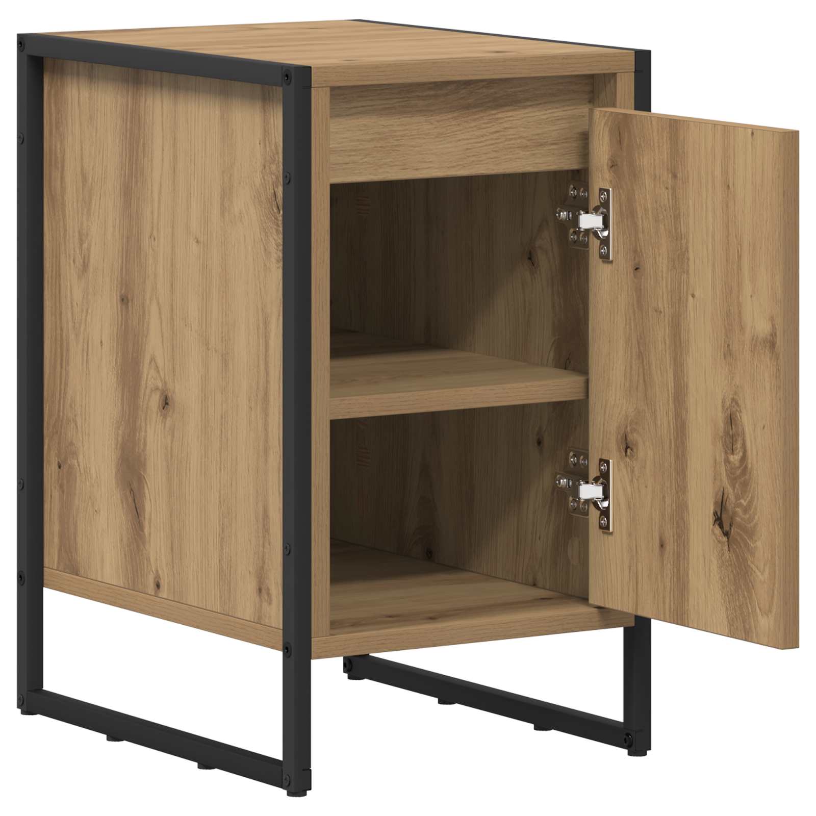 Nachtkastje Ambachtelijk eiken 39,5 x 30 x 50 cm Bewerkt hout is nu te koop bij PeponiXL, paradijselijk wonen!