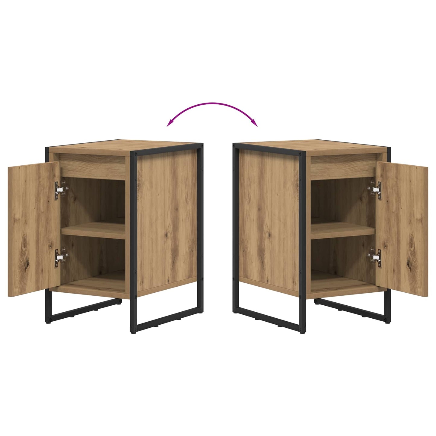 Nachtkastje Ambachtelijk eiken 39,5 x 30 x 50 cm Bewerkt hout is nu te koop bij PeponiXL, paradijselijk wonen!