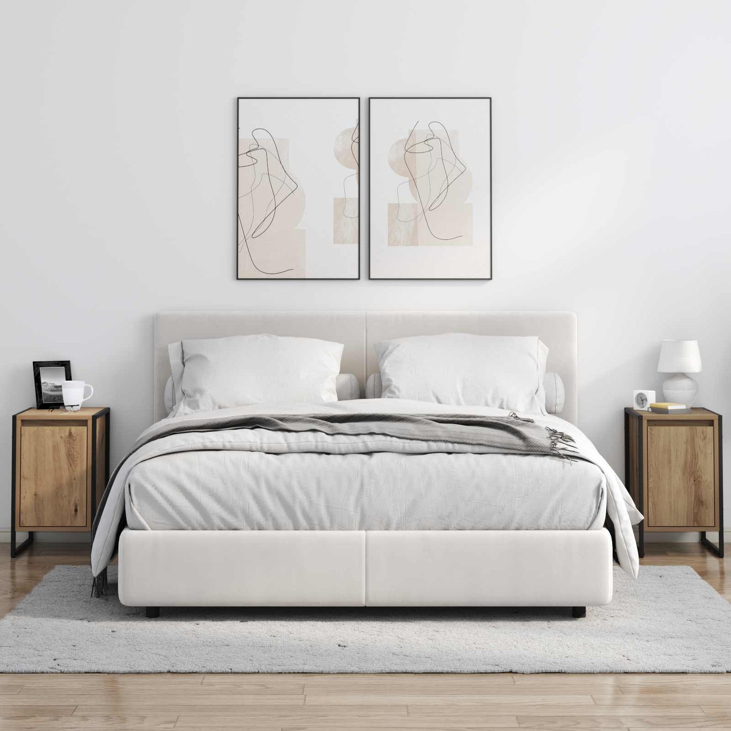 Nachtkastje 2 pcs Ambachtelijk eiken 39,5 x 30 x 50 cm is nu te koop bij PeponiXL, paradijselijk wonen!