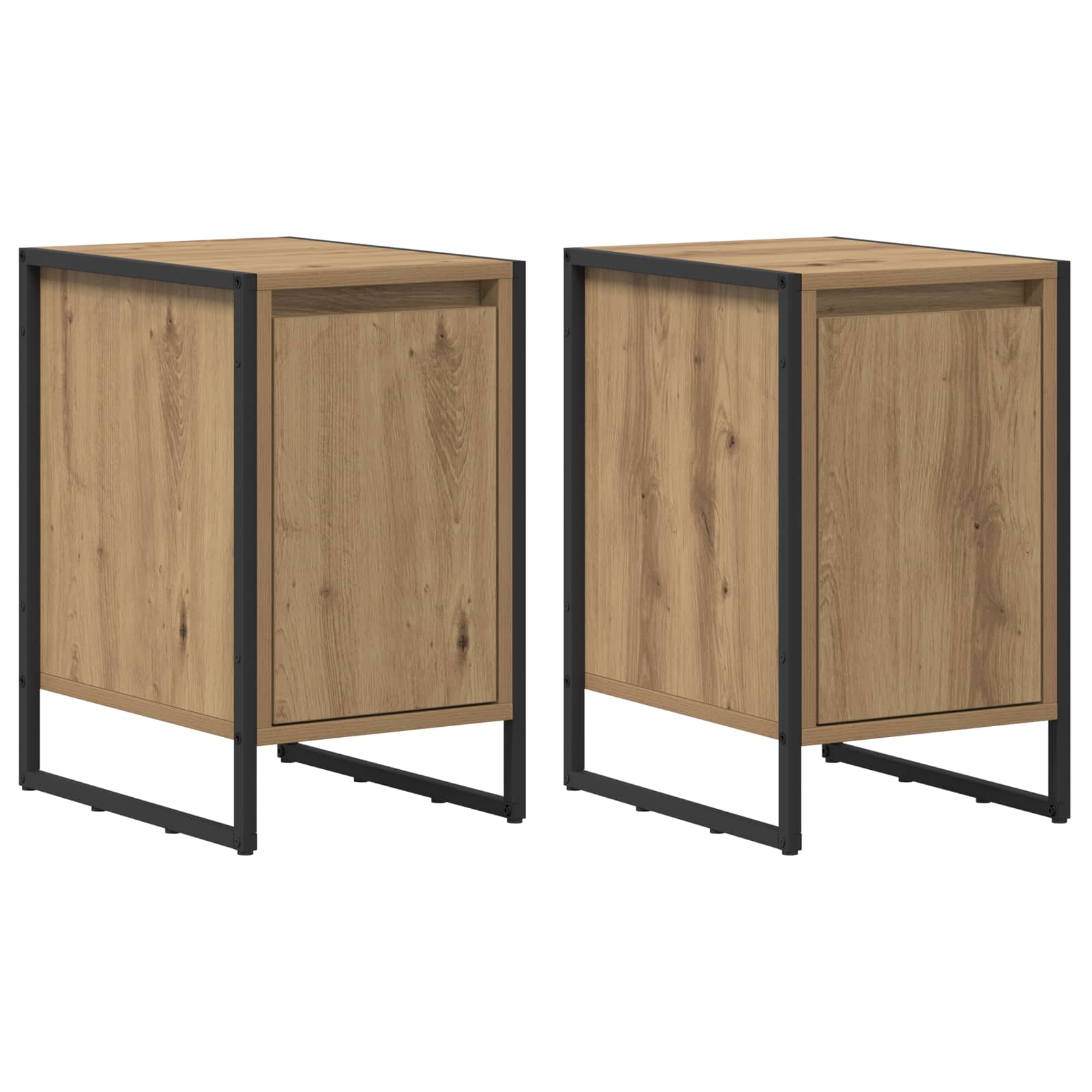 Nachtkastje 2 pcs Ambachtelijk eiken 39,5 x 30 x 50 cm is nu te koop bij PeponiXL, paradijselijk wonen!