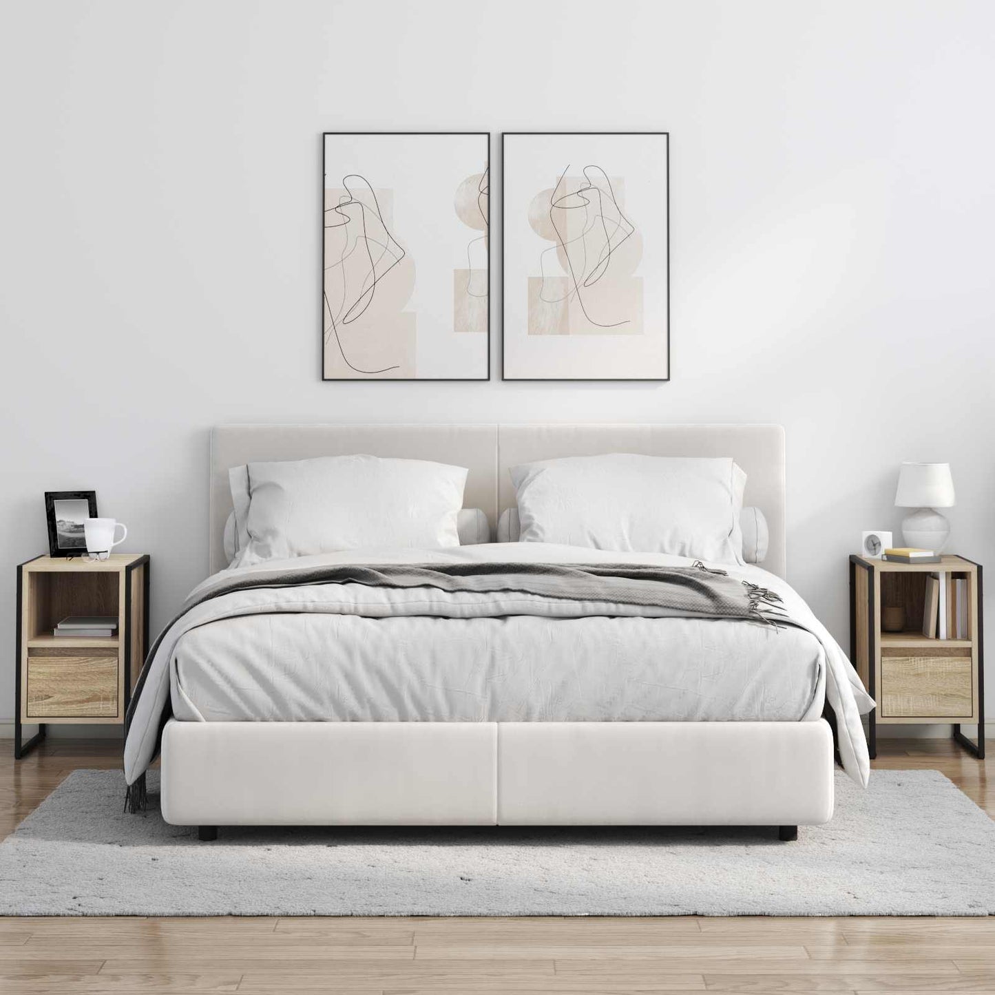 Nachtkastje 2 pcs Sonoma 39,5 x 30 x 50 cm Bewerkt hout is nu te koop bij PeponiXL, paradijselijk wonen!