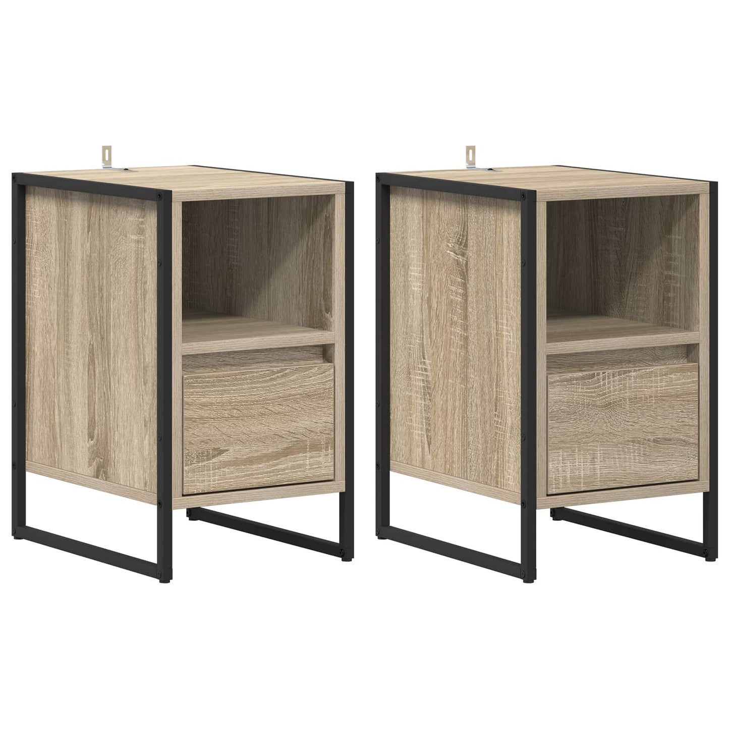 Nachtkastje 2 pcs Sonoma 39,5 x 30 x 50 cm Bewerkt hout is nu te koop bij PeponiXL, paradijselijk wonen!