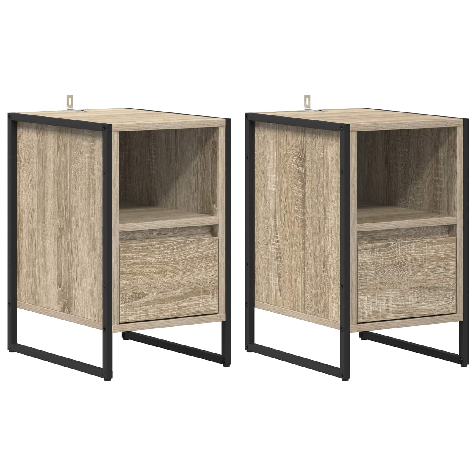 Nachtkastje 2 pcs Sonoma 39,5 x 30 x 50 cm Bewerkt hout is nu te koop bij PeponiXL, paradijselijk wonen!