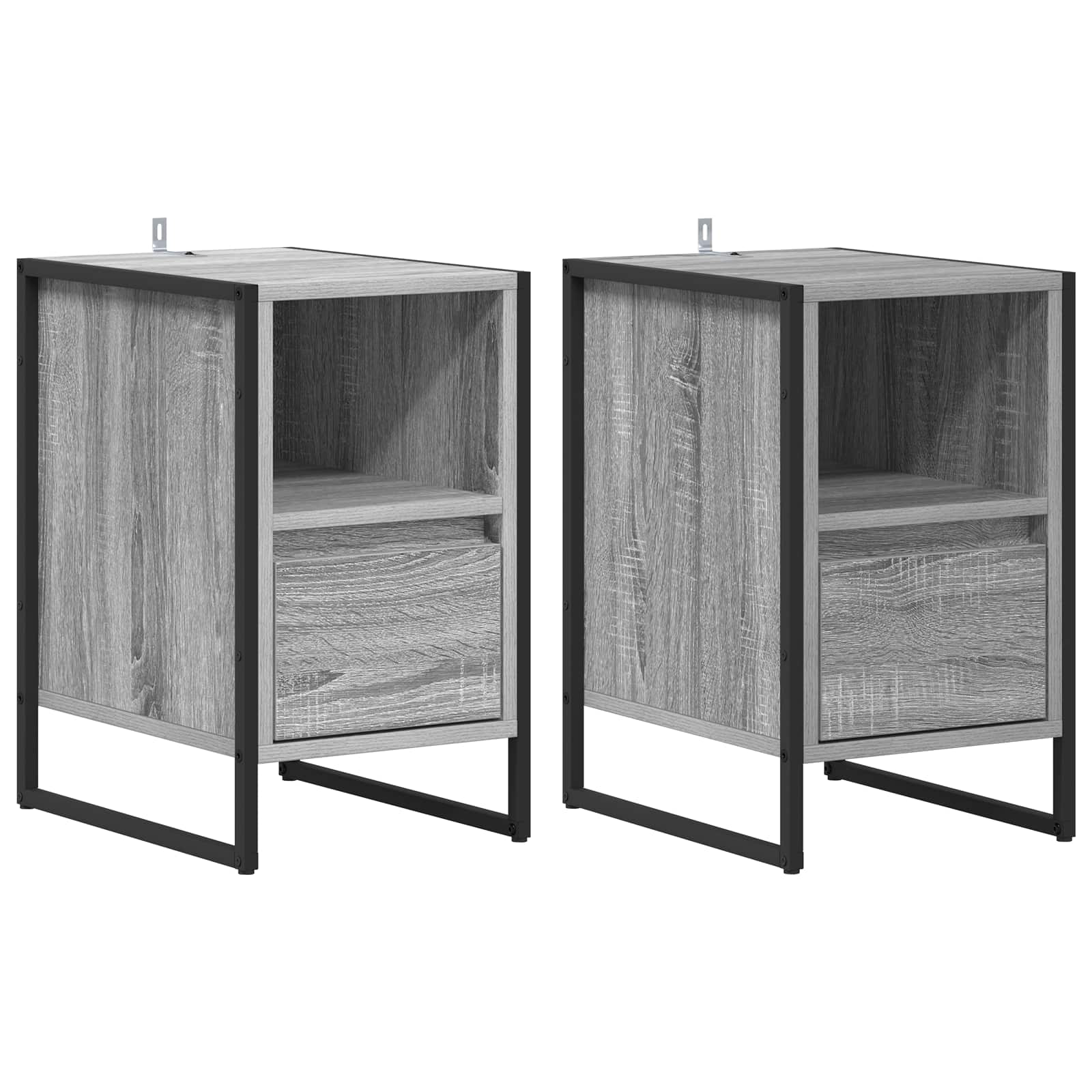 Nachtkastje 2 pcs Grijs Sonoma 39,5 x 30 x 50 cm Bewerkt hout is nu te koop bij PeponiXL, paradijselijk wonen!