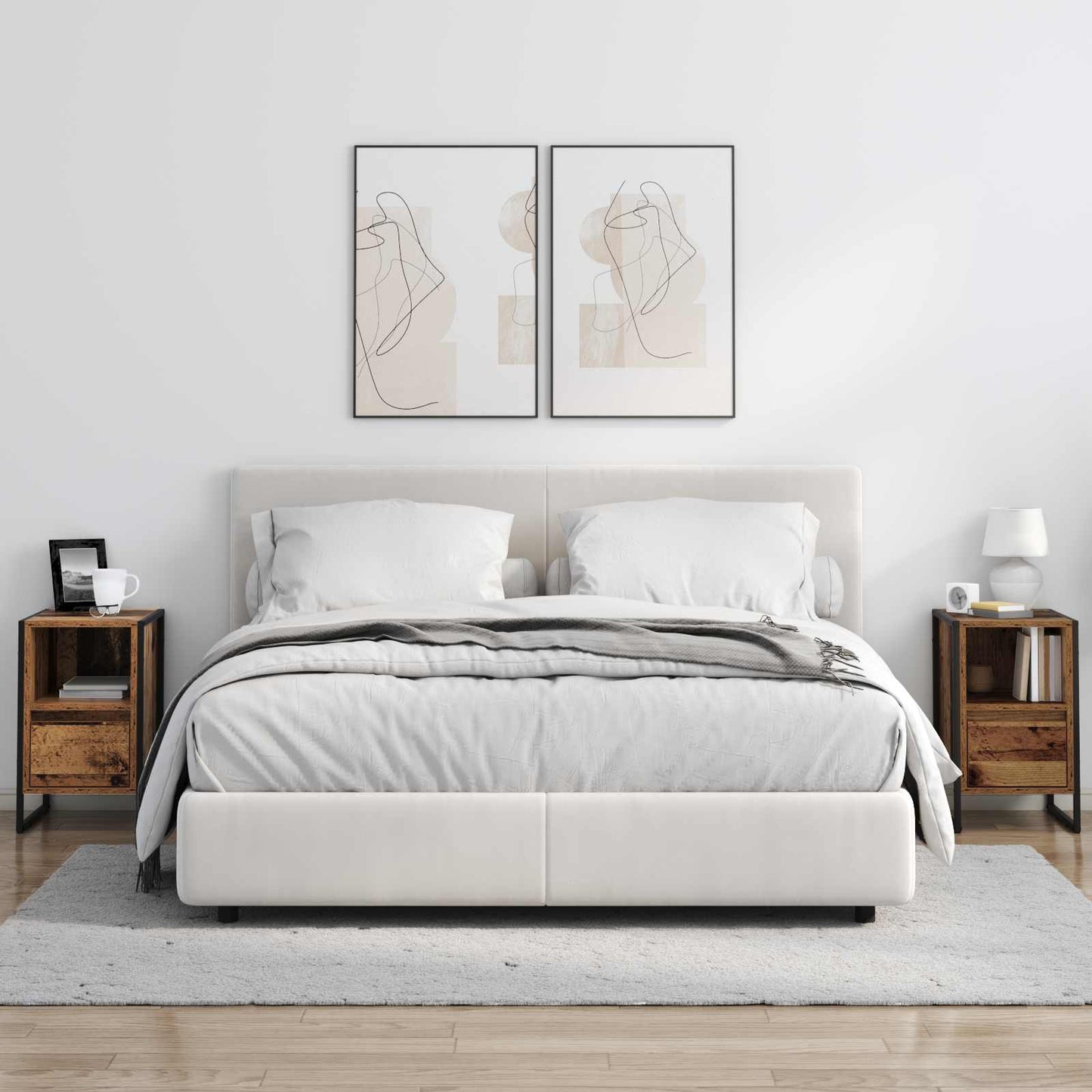 Nachtkastje 2 pcs Oud Hout 39,5 x 30 x 50 cm Bewerkt hout is nu te koop bij PeponiXL, paradijselijk wonen!