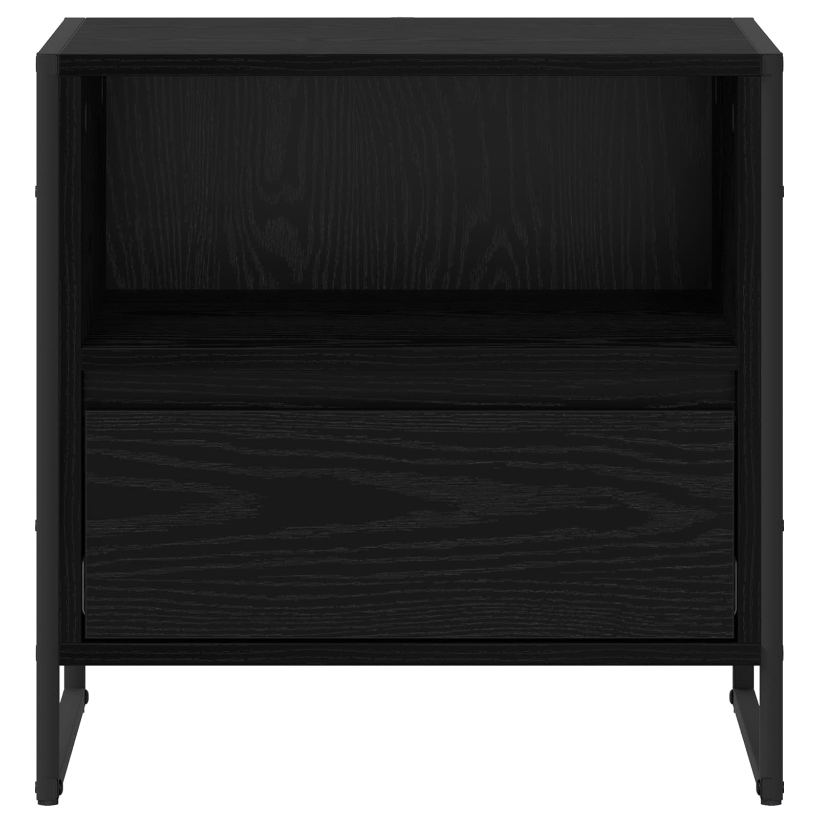 Nachtkastje 2 pcs Zwart Eiken 50 x 39,5 x 50 cm Bewerkt hout is nu te koop bij PeponiXL, paradijselijk wonen!