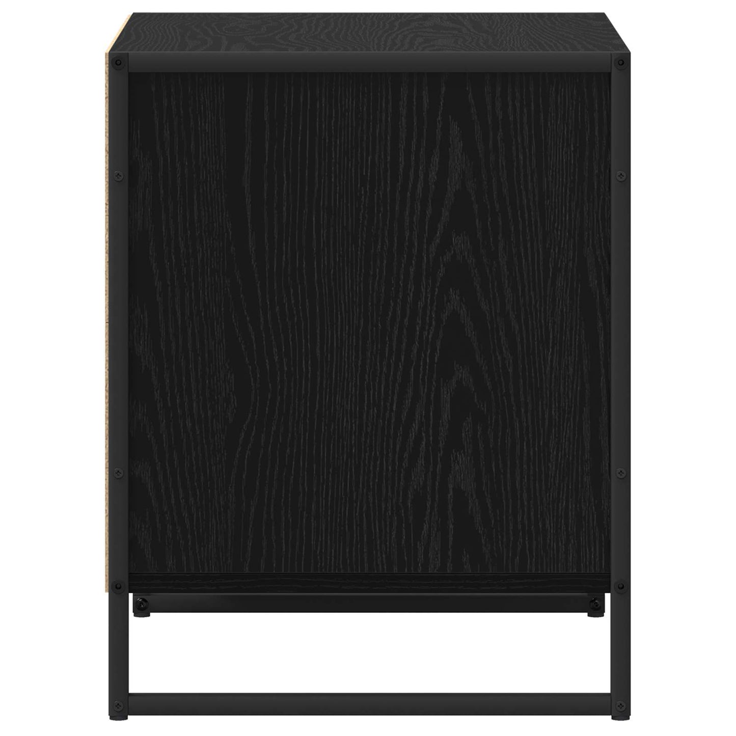 Nachtkastje 2 pcs Zwart Eiken 50 x 39,5 x 50 cm Bewerkt hout is nu te koop bij PeponiXL, paradijselijk wonen!