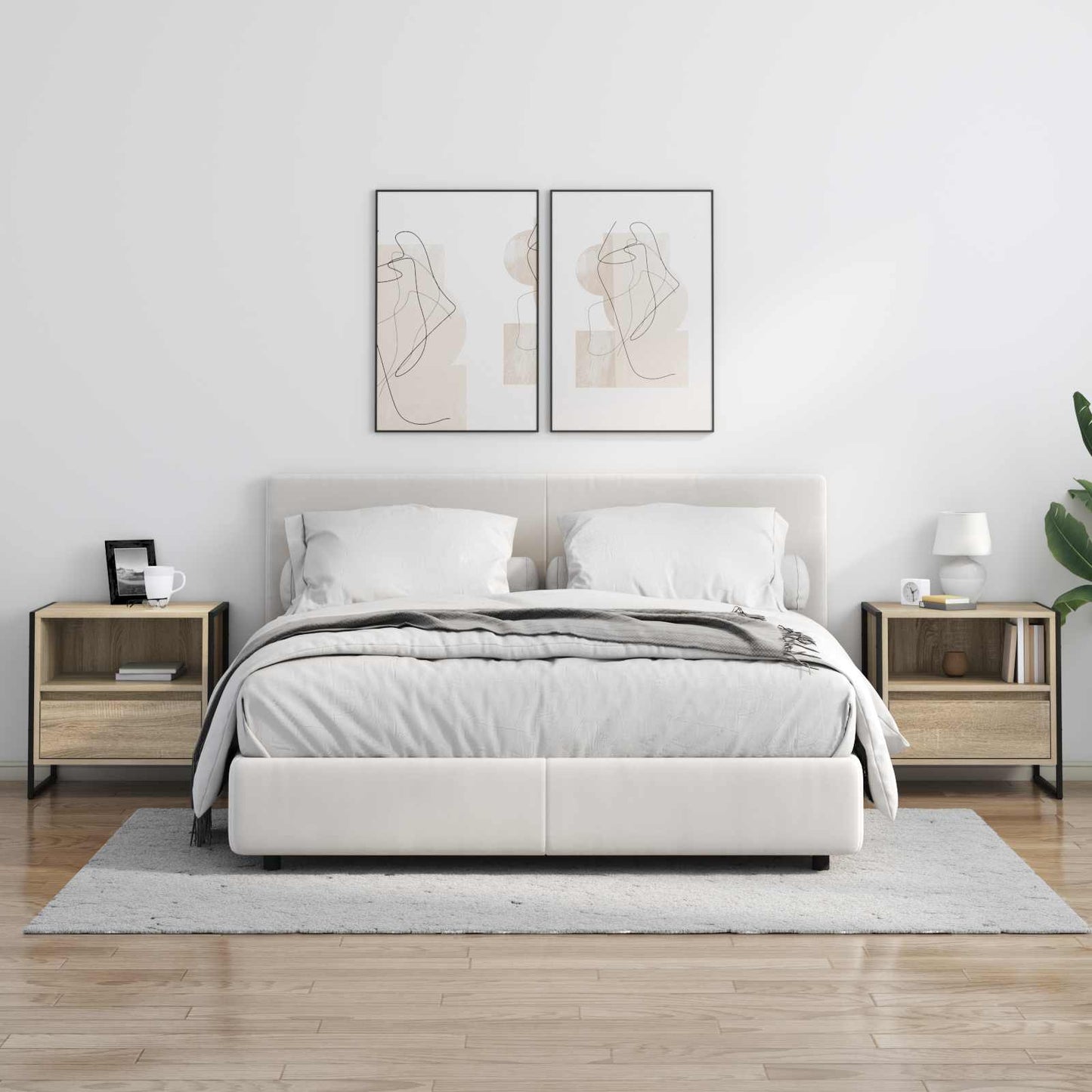 Nachtkastje met lade Sonoma 50 x 39,5 x 50 cm Bewerkt hout is nu te koop bij PeponiXL, paradijselijk wonen!