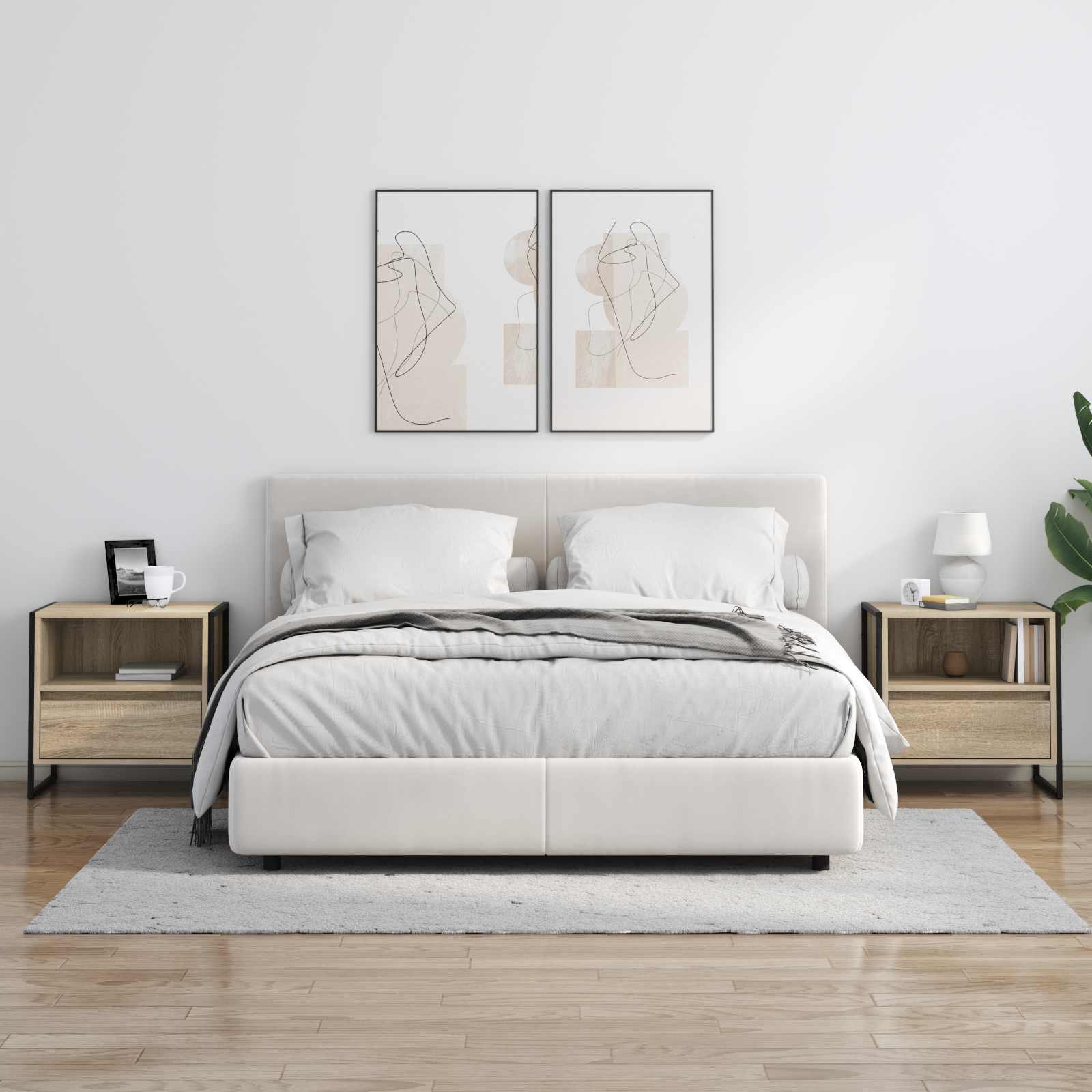 Nachtkastje met lade Sonoma 50 x 39,5 x 50 cm Bewerkt hout is nu te koop bij PeponiXL, paradijselijk wonen!