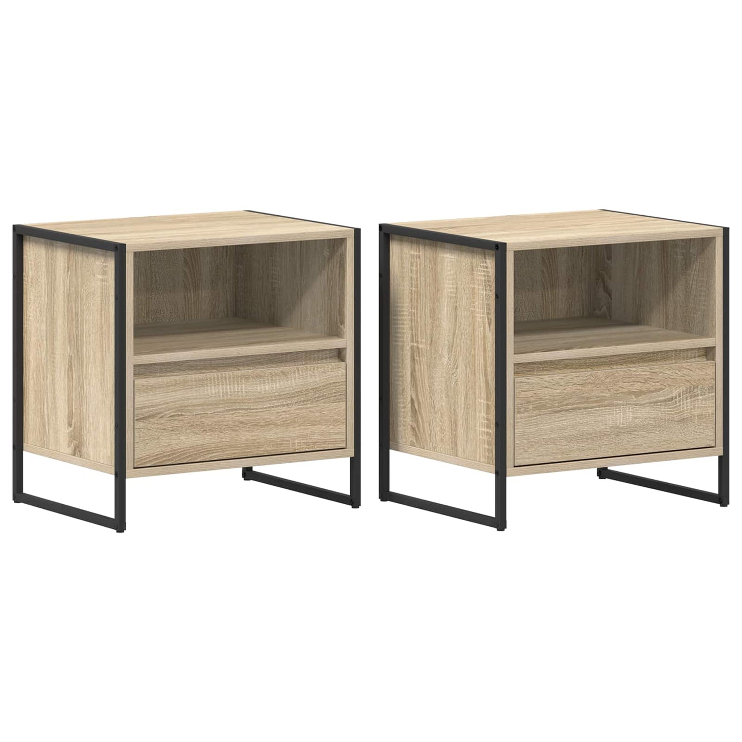 Nachtkastje 2 pcs Sonoma 50 x 39,5 x 50 cm Bewerkt hout is nu te koop bij PeponiXL, paradijselijk wonen!