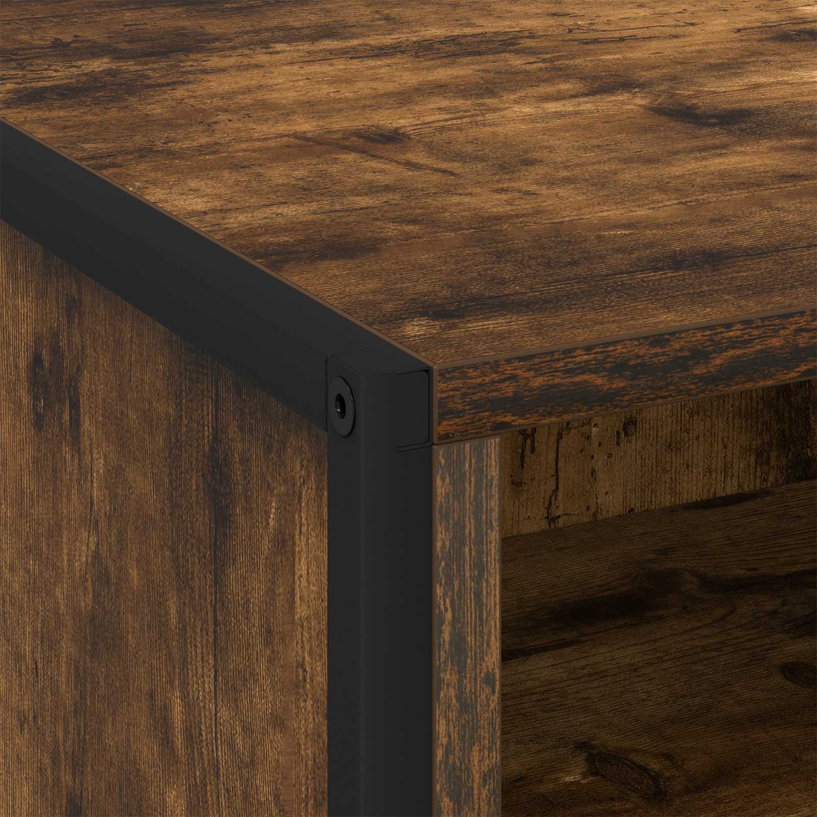 Nachtkastje 2 pcs Rook Eik 50 x 39,5 x 50 cm Bewerkt hout is nu te koop bij PeponiXL, paradijselijk wonen!