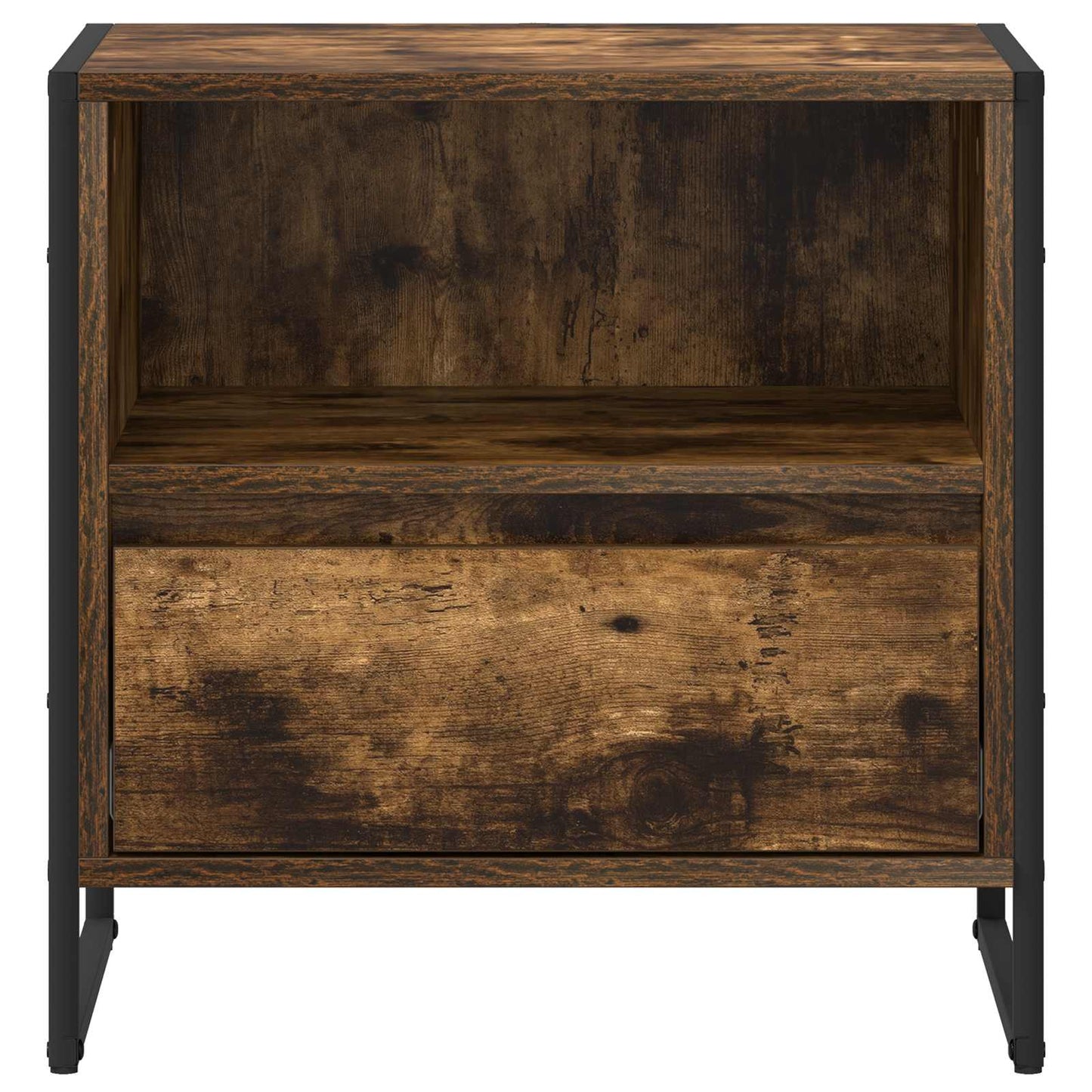 Nachtkastje 2 pcs Rook Eik 50 x 39,5 x 50 cm Bewerkt hout is nu te koop bij PeponiXL, paradijselijk wonen!