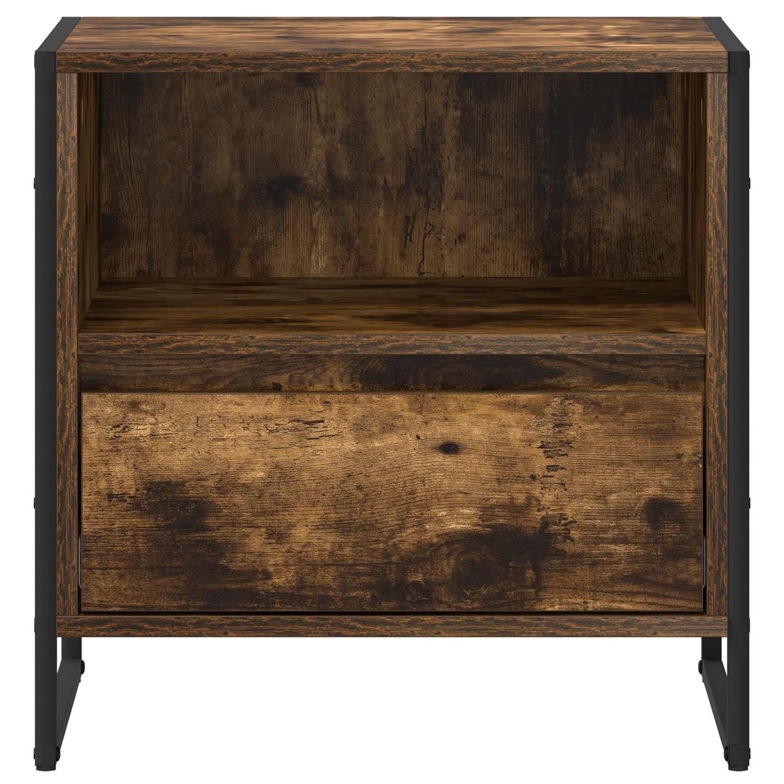 Nachtkastje 2 pcs Rook Eik 50 x 39,5 x 50 cm Bewerkt hout is nu te koop bij PeponiXL, paradijselijk wonen!