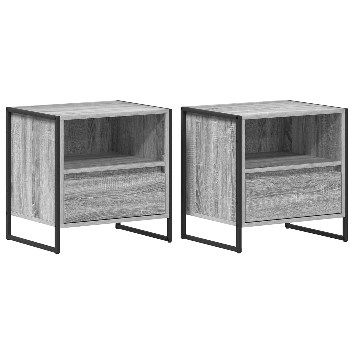 Nachtkastje 2 pcs Grijs Sonoma 50 x 39,5 x 50 cm Bewerkt hout is nu te koop bij PeponiXL, paradijselijk wonen!