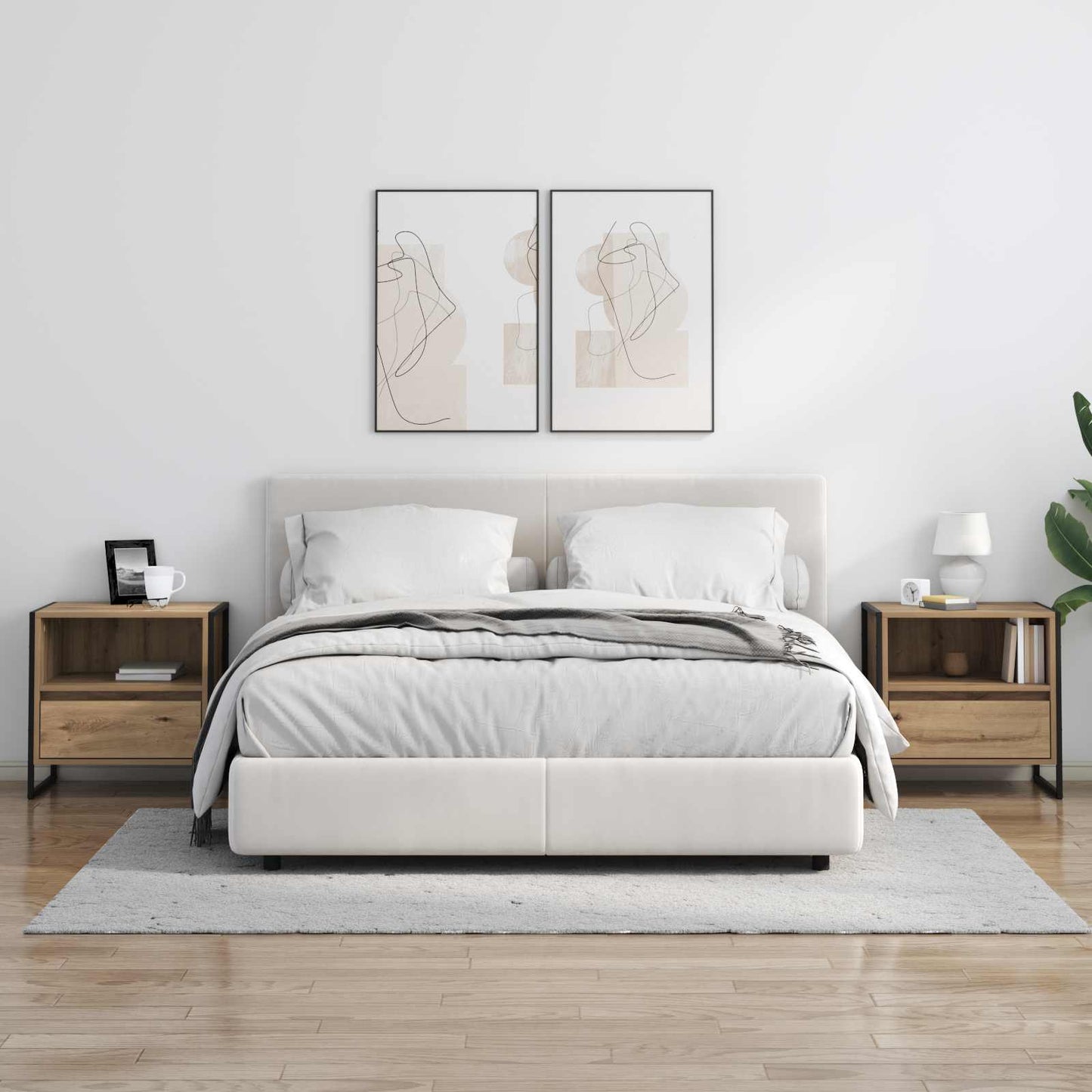 Nachtkastje Ambachtelijk eiken 50 x 39,5 x 50 cm Bewerkt hout is nu te koop bij PeponiXL, paradijselijk wonen!