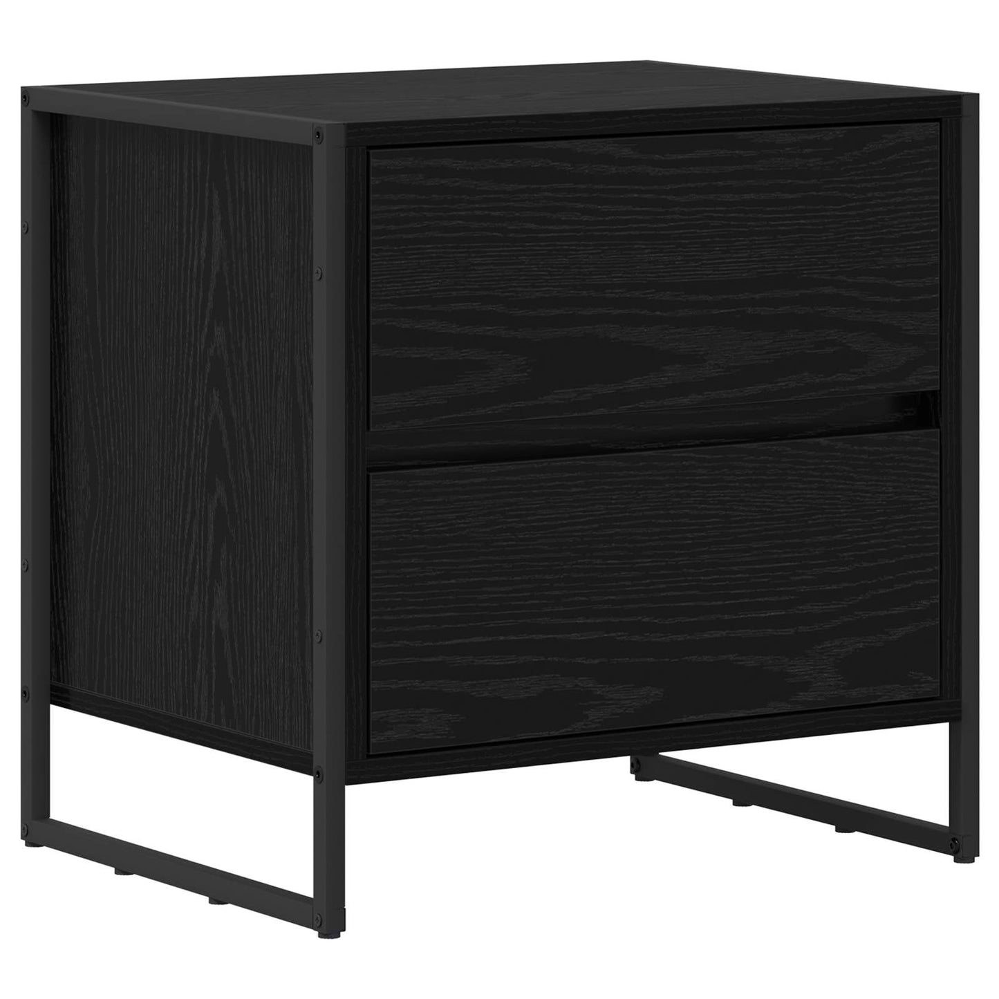 Nachtkastje met lade Zwart Eiken 50 x 39,5 x 50 cm Bewerkt hout is nu te koop bij PeponiXL, paradijselijk wonen!