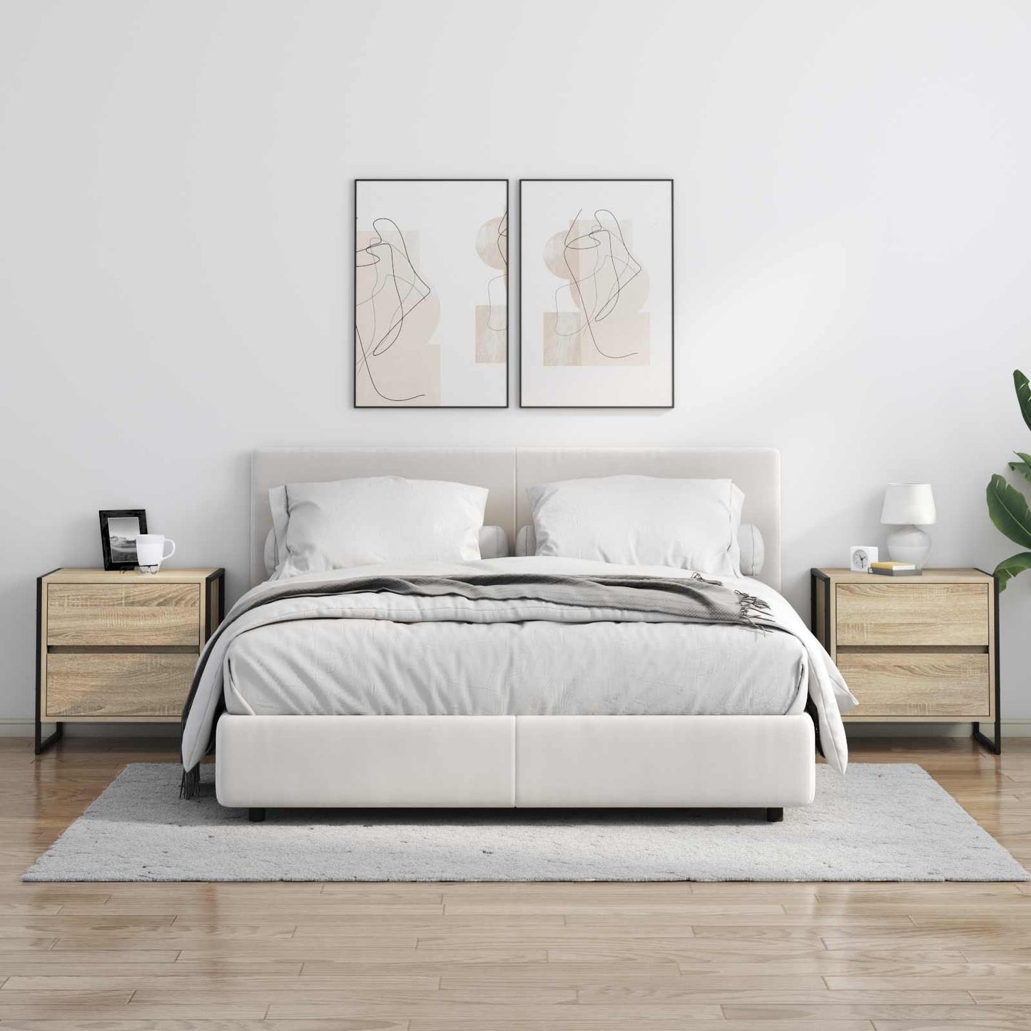 Nachtkastje met lade Sonoma 50 x 39,5 x 50 cm Bewerkt hout is nu te koop bij PeponiXL, paradijselijk wonen!