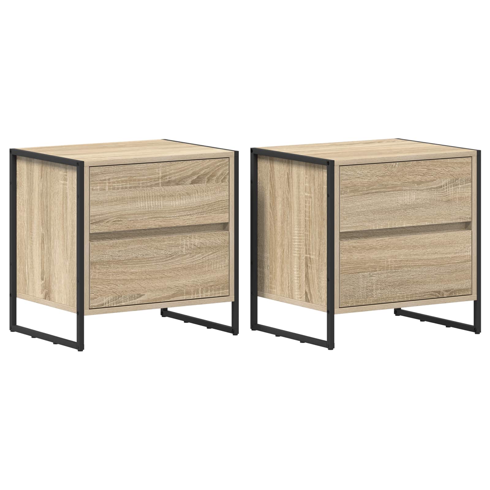 Nachtkastje 2 pcs Sonoma 50 x 39,5 x 50 cm Bewerkt hout is nu te koop bij PeponiXL, paradijselijk wonen!