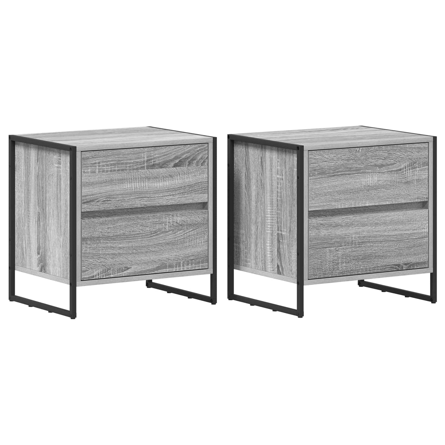 Nachtkastje 2 pcs Grijs Sonoma 50 x 39,5 x 50 cm Bewerkt hout is nu te koop bij PeponiXL, paradijselijk wonen!