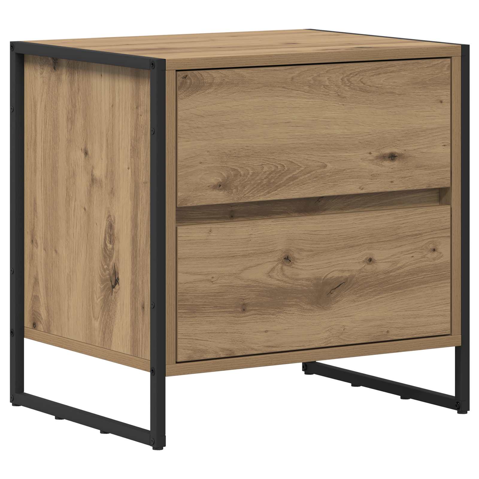 Nachtkastje met lade 2 pcs Ambachtelijk eiken 50 x 39,5 x 50 cm is nu te koop bij PeponiXL, paradijselijk wonen!