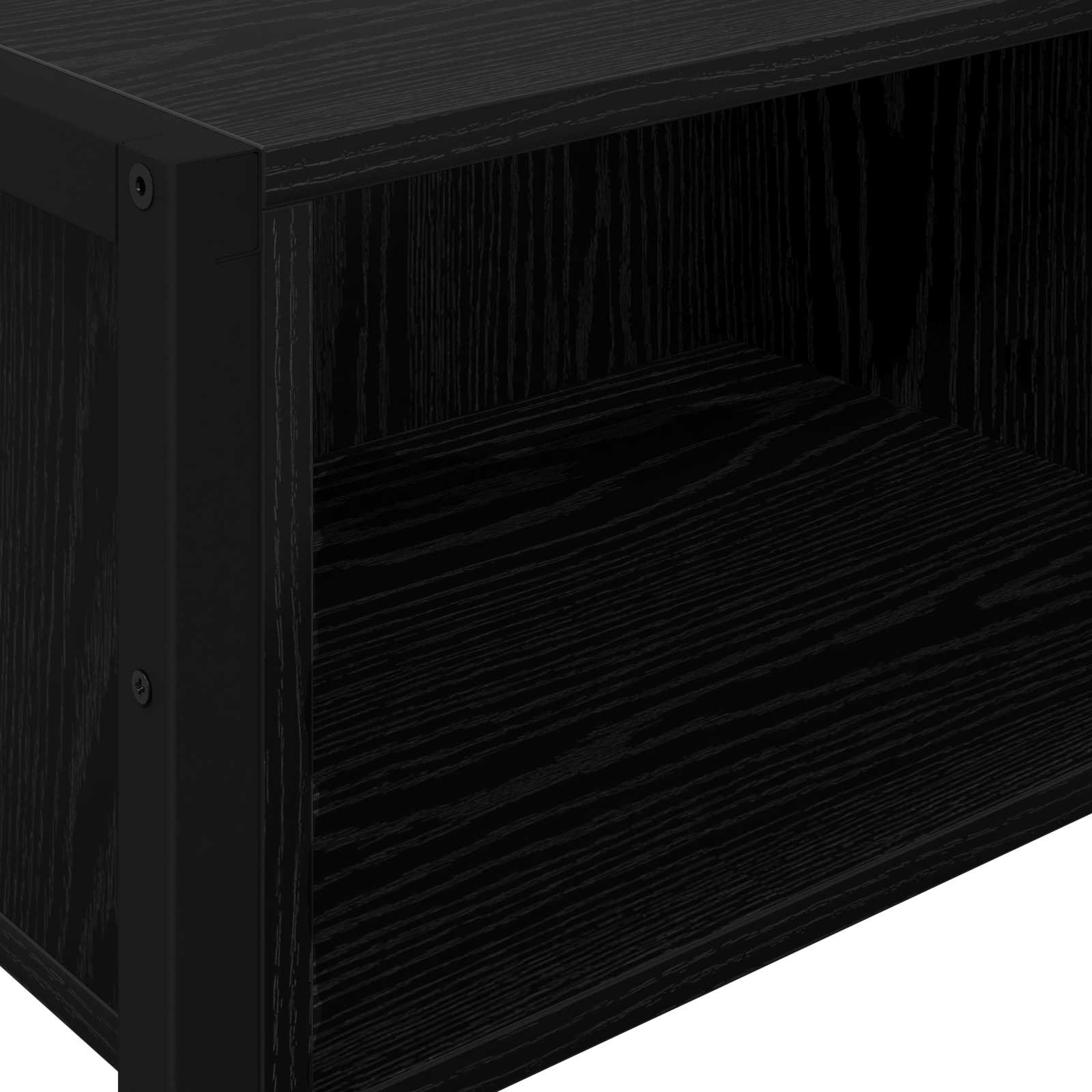 Bijzettafel Zwart Eiken 100 x 36 x 75 cm Bewerkt hout is nu te koop bij PeponiXL, paradijselijk wonen!