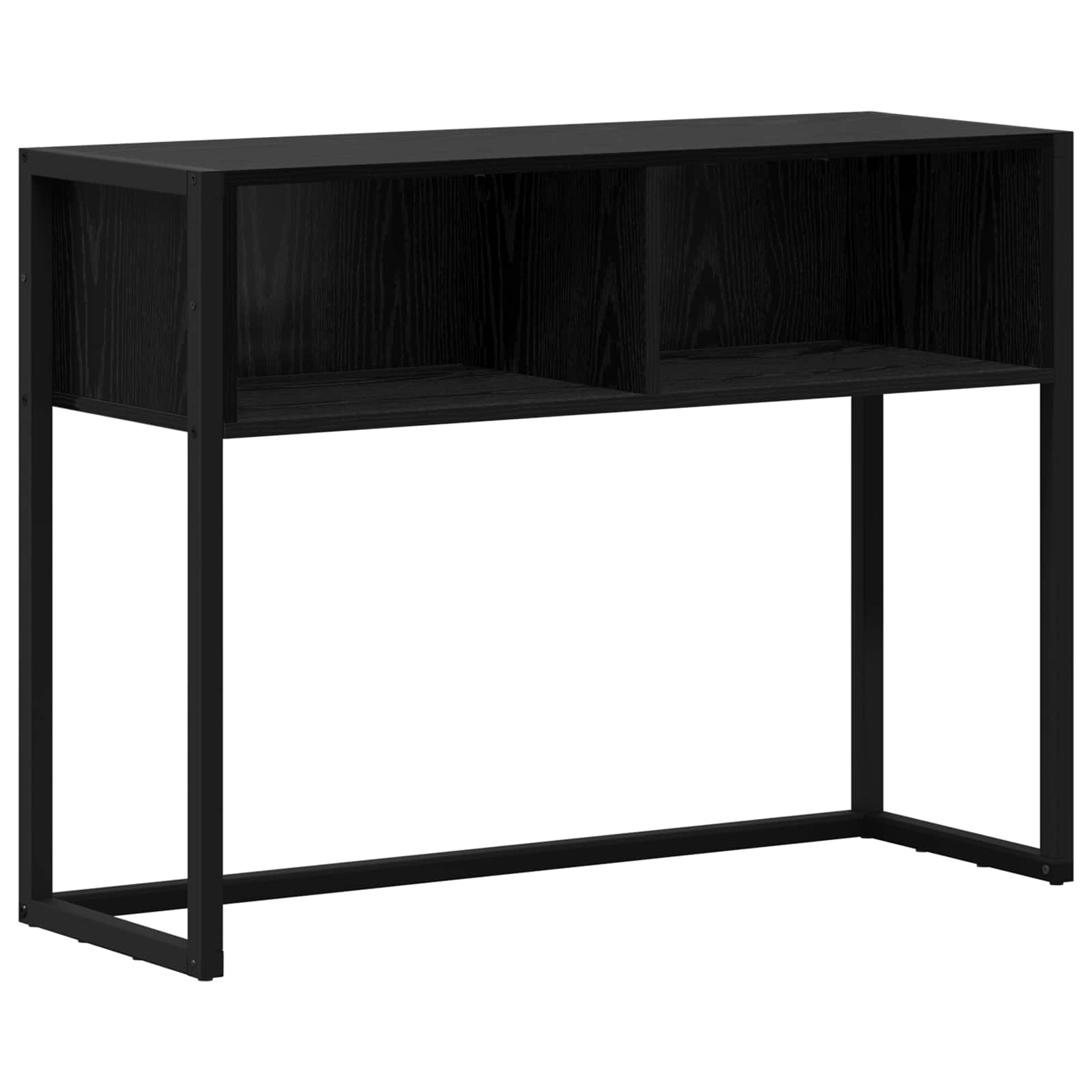 Bijzettafel Zwart Eiken 100 x 36 x 75 cm Bewerkt hout is nu te koop bij PeponiXL, paradijselijk wonen!