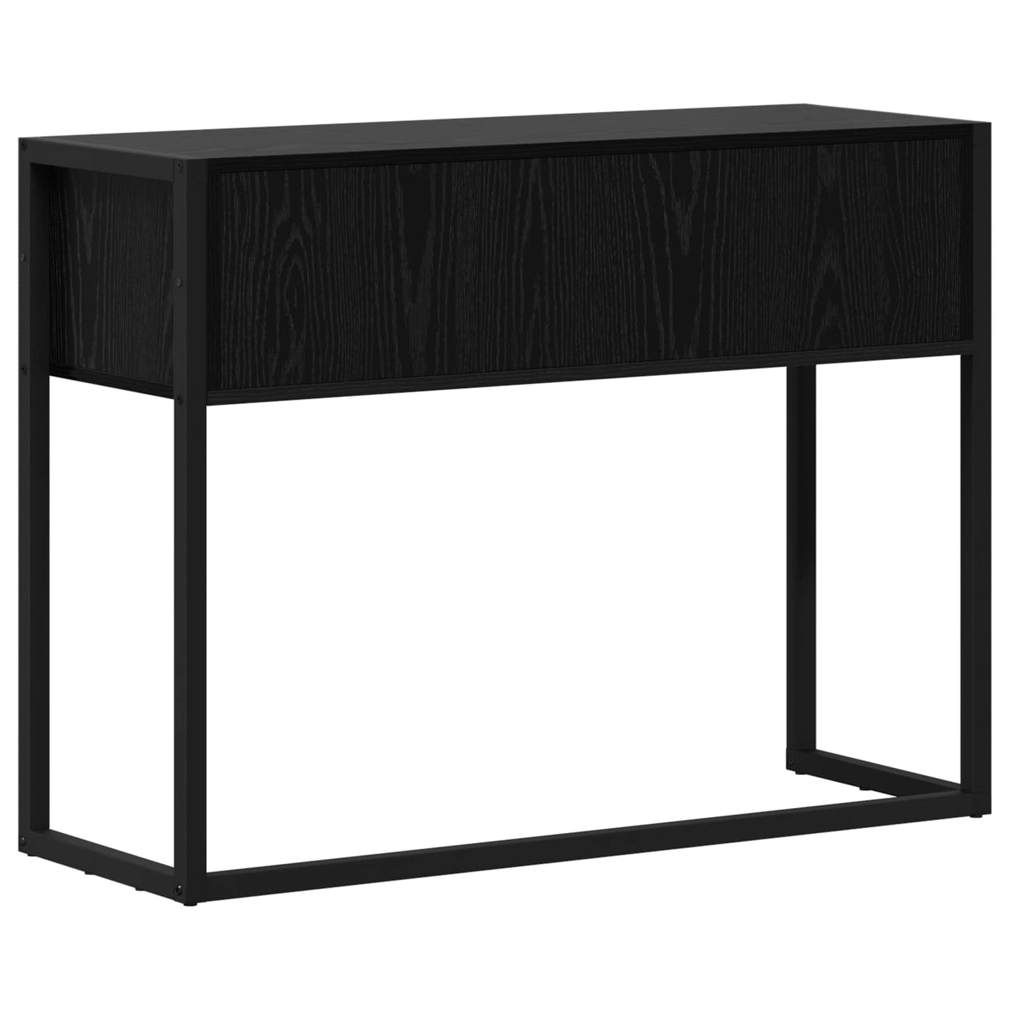Bijzettafel Zwart Eiken 100 x 36 x 75 cm Bewerkt hout is nu te koop bij PeponiXL, paradijselijk wonen!