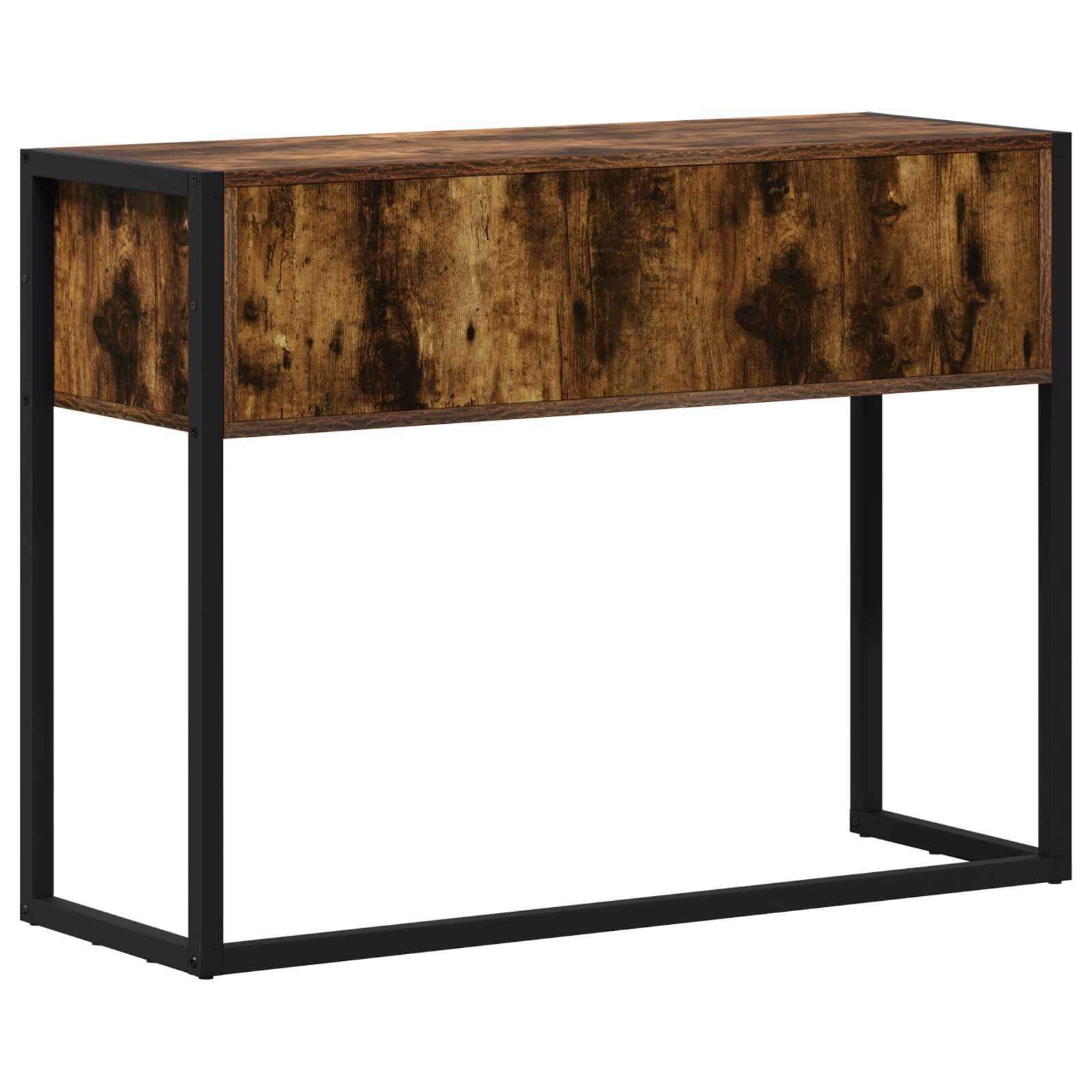 Bijzettafel met opslag Rook Eik 100 x 36 x 75 cm Bewerkt hout is nu te koop bij PeponiXL, paradijselijk wonen!