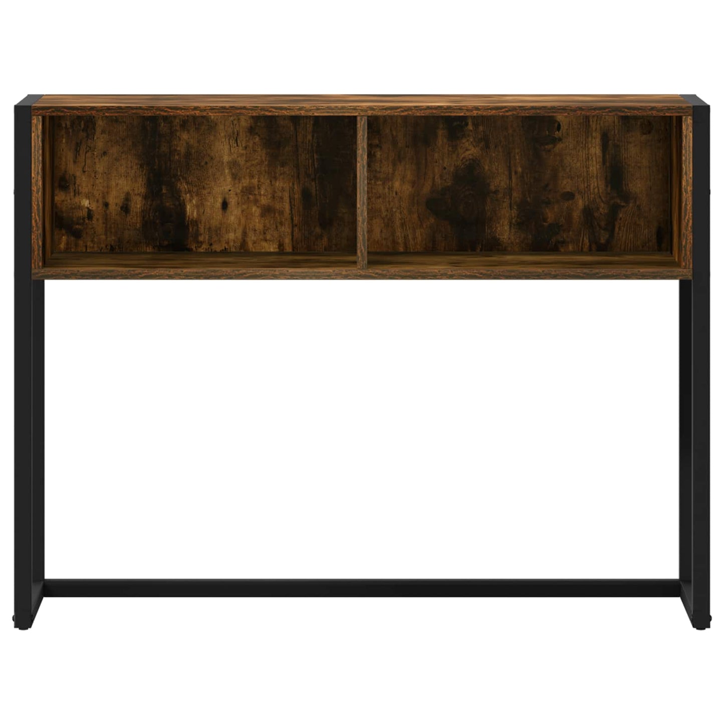 Bijzettafel met opslag Rook Eik 100 x 36 x 75 cm Bewerkt hout is nu te koop bij PeponiXL, paradijselijk wonen!