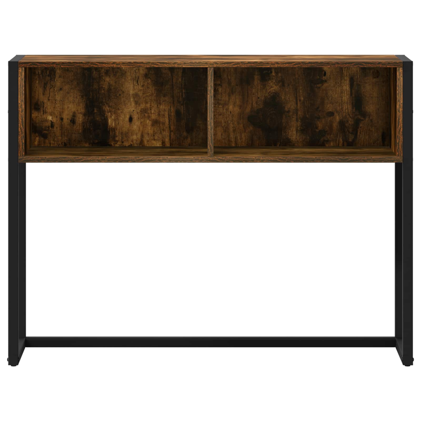Bijzettafel met opslag Rook Eik 100 x 36 x 75 cm Bewerkt hout is nu te koop bij PeponiXL, paradijselijk wonen!